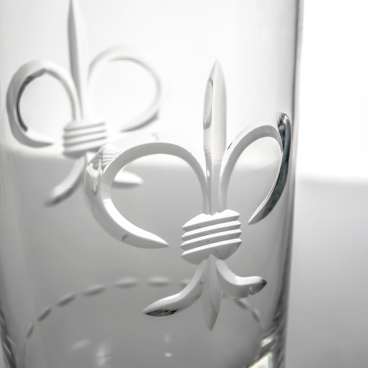 Premium Fleur De Lis 15oz Highball Cocktail Glasses - Set of 4 | Elegant Barware for Whiskey, Iced Tea & Summer Drinks | Perfect for Home Bars, Parties & Outdoor Entertaining