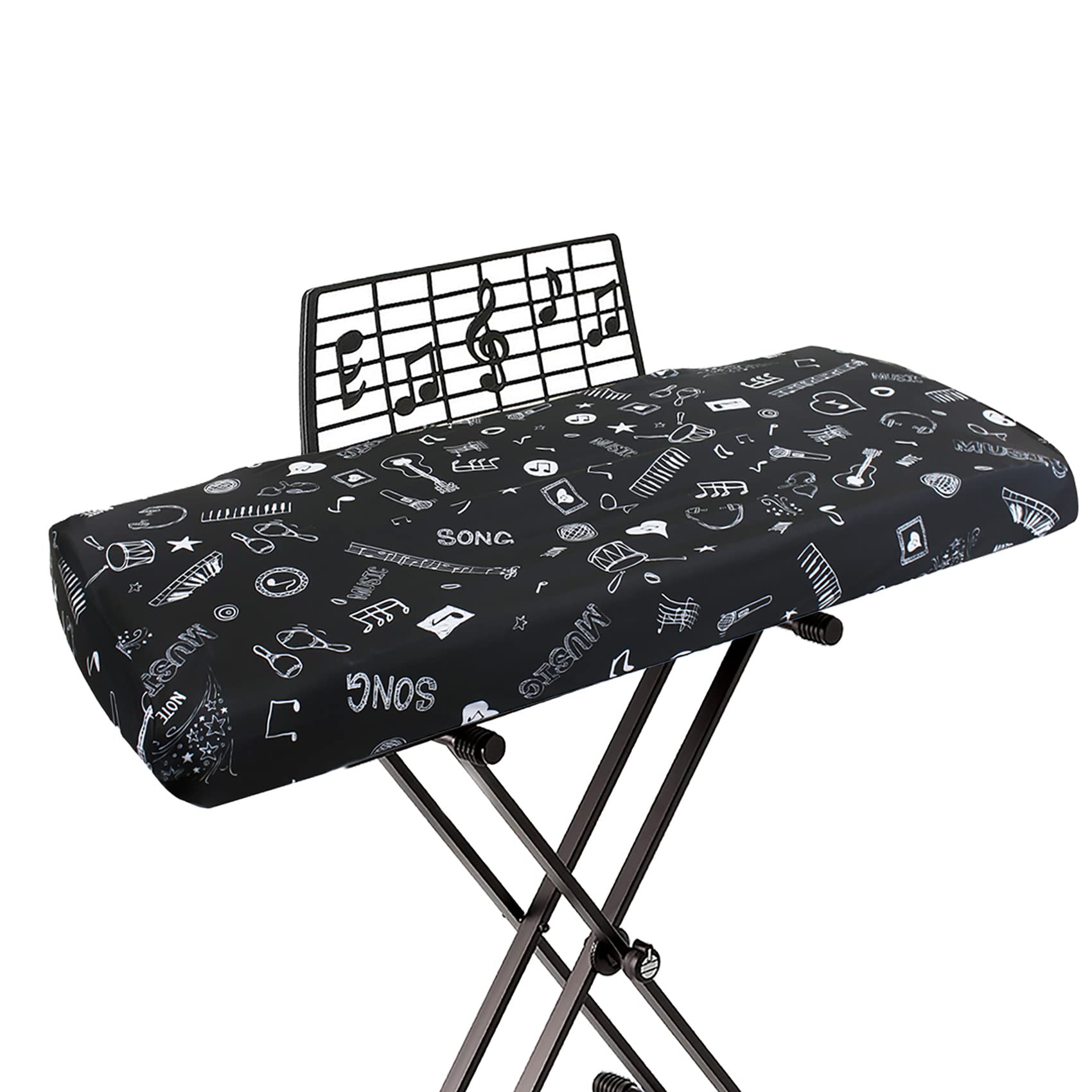 61-Key Stretchable Piano Keyboard Cover with Music Stand Opening - Dustproof Protection for Digital & Electronic Pianos - Perfect for Home, Studio & Stage Use