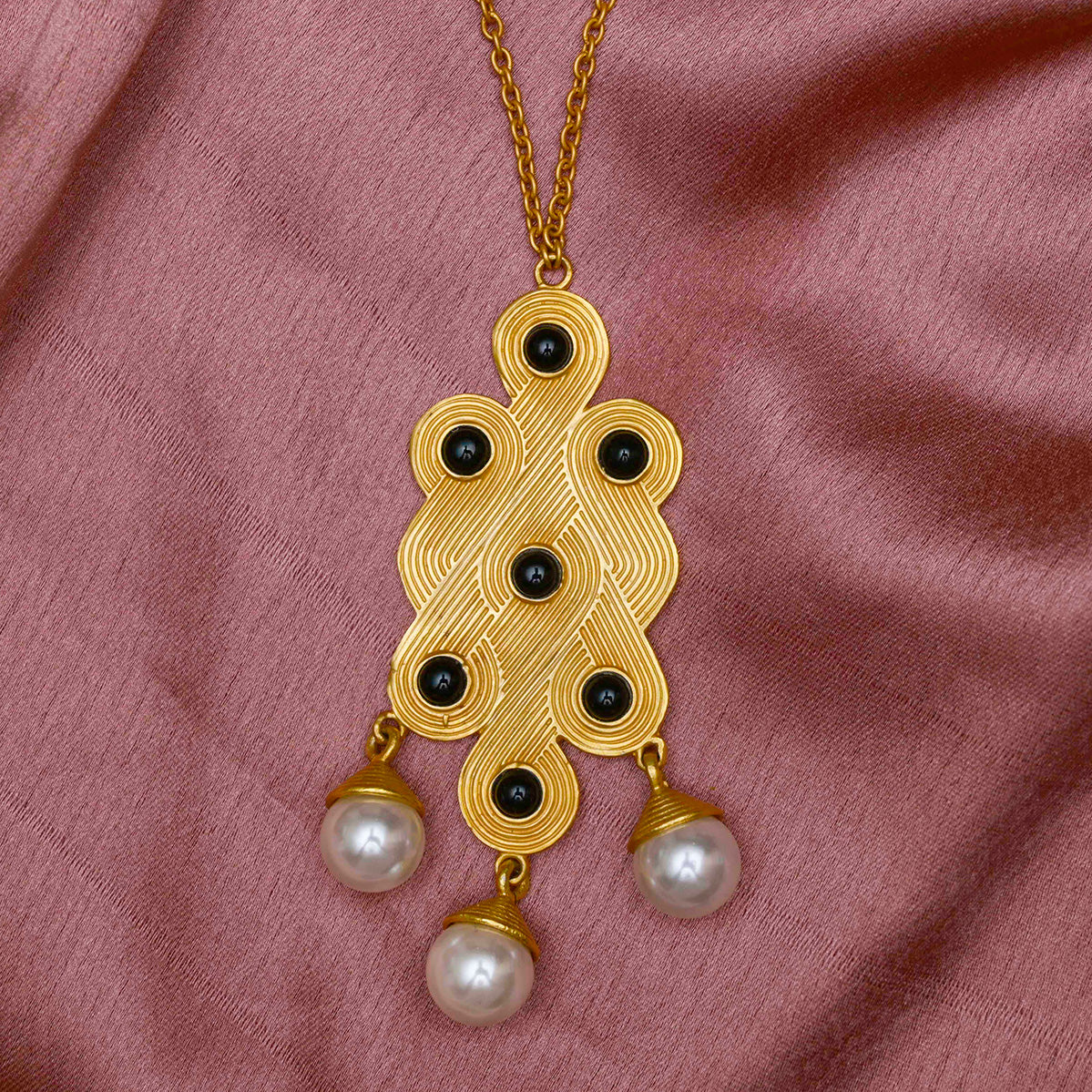 Black Onyx & Pearl Pendant Necklace for Women - Elegant Jewelry Gift for Birthday, Anniversary & Special Occasions | Onwards & Upwards