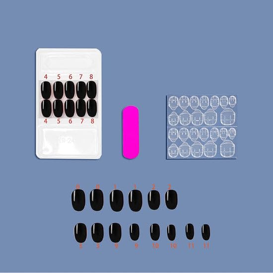 KIRA Artificial Fake Nails Set with Nail Glue & Buffer - Natural False Nails for Women, Long Lasting Waterproof Press on Nails, Comfortable & Easy to Apply - Perfect for Parties, Weddings, and Daily Wear (A23)