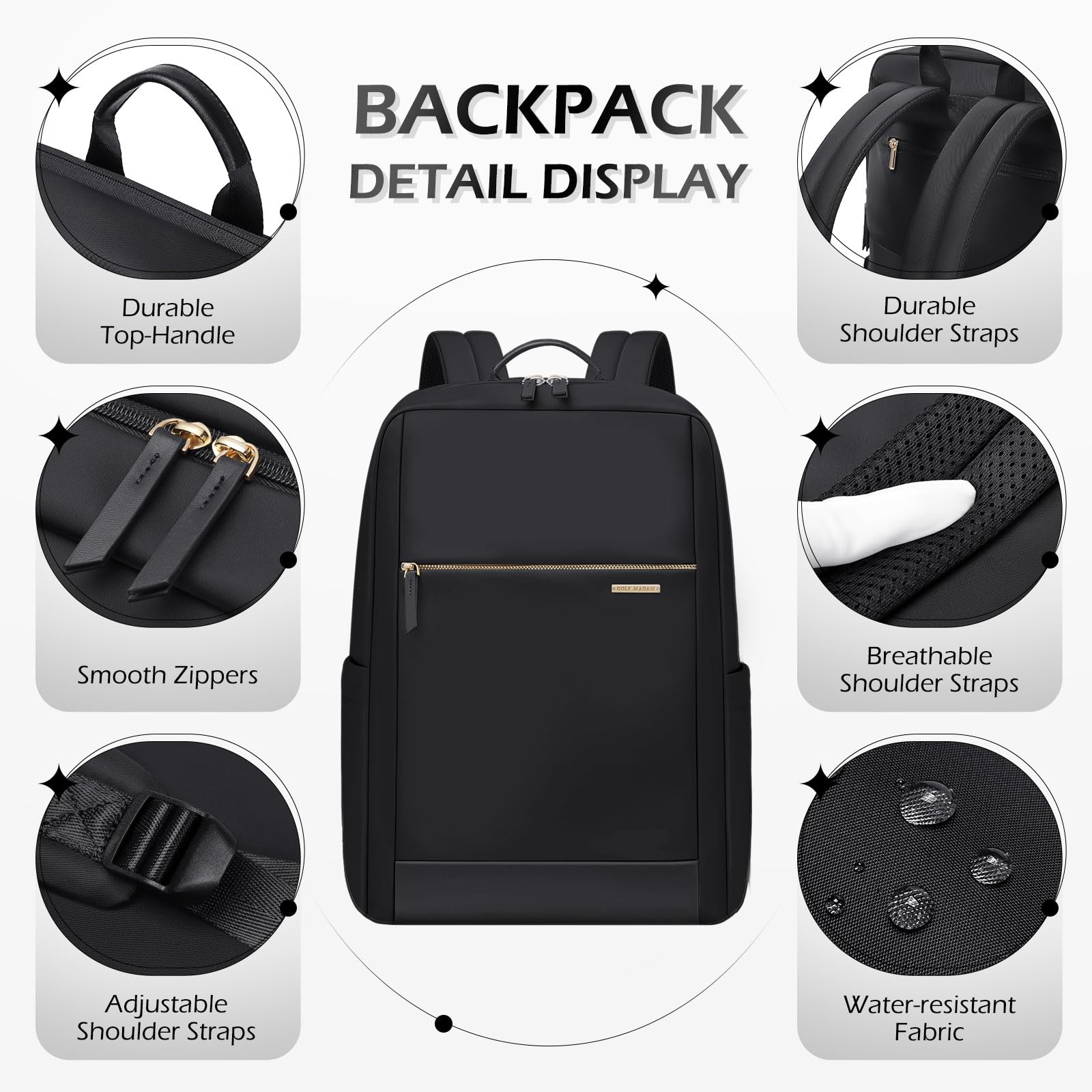 Anti-Theft Laptop Backpack for Women & Men - Waterproof 15.6