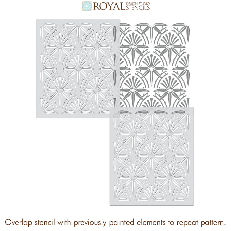 Premium Bamboo Wall Stencil for DIY Home Decor - Reusable Cabana Pattern Template for Walls, Furniture & Crafts - Perfect for Beach House, Boho & Tropical Room Designs