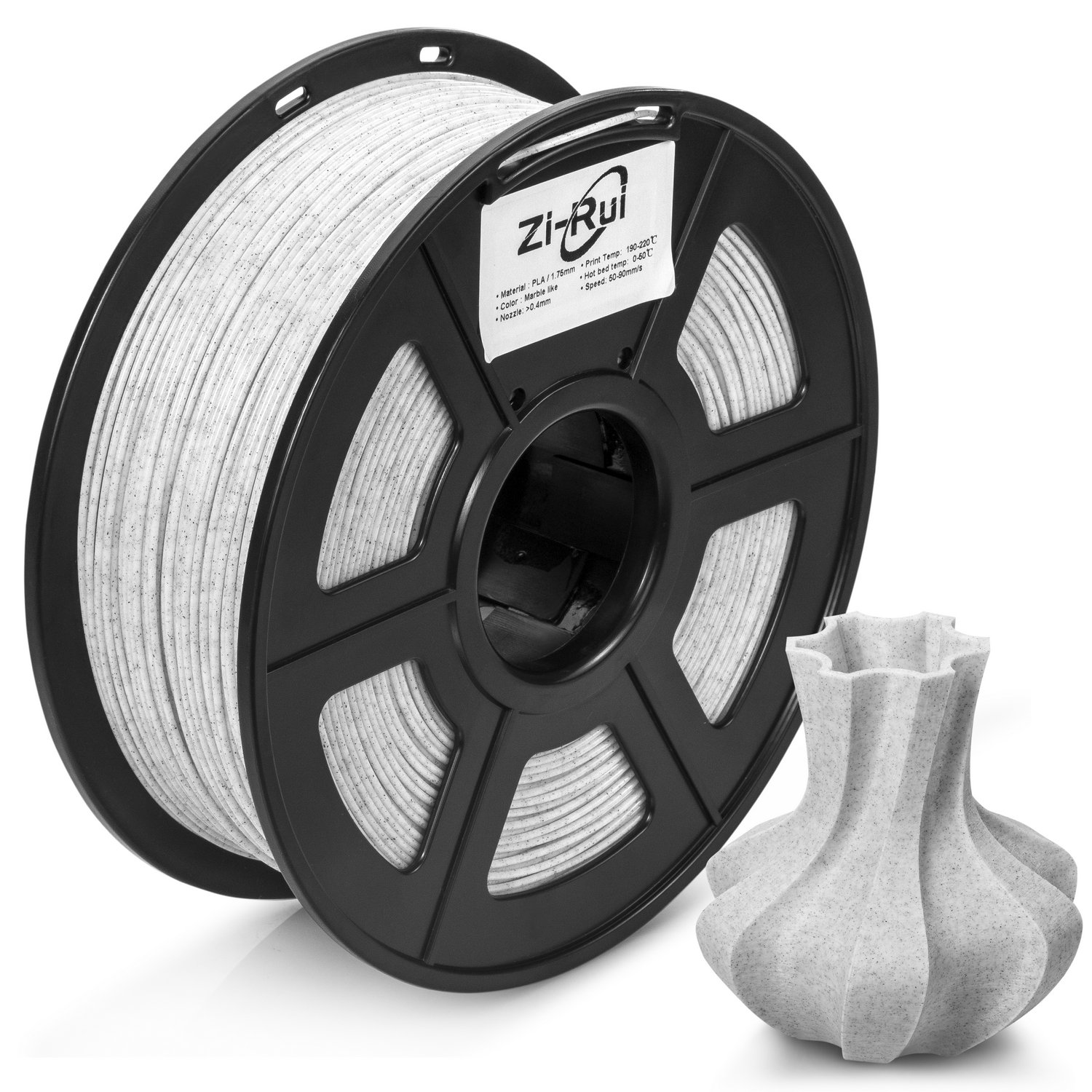 Premium Marble PLA 3D Printer Filament 1.75mm - 1kg Spool, Marble White for Smooth 3D Printing - Ideal for Home DIY, Cosplay Props & Architectural Models