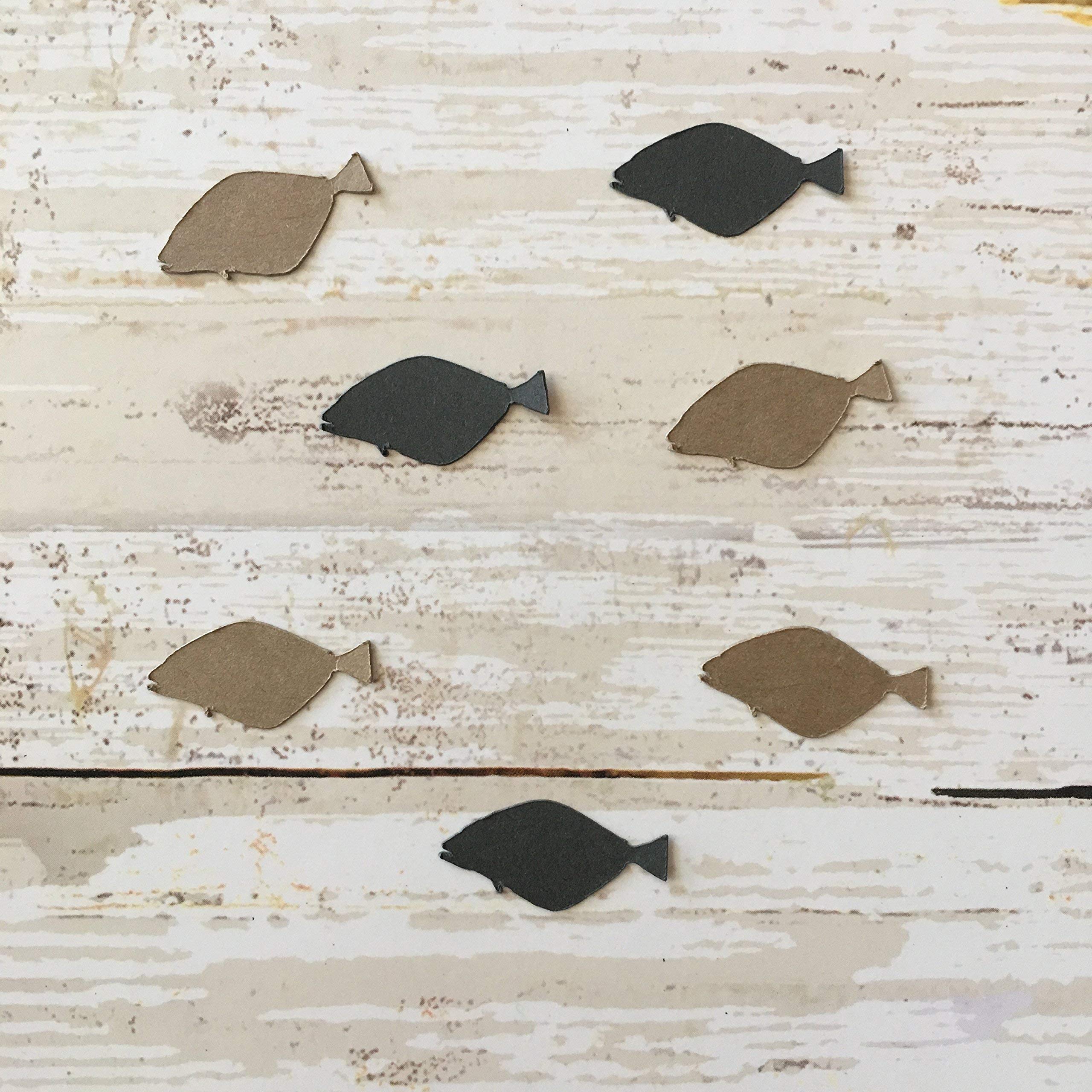 Halibut Confetti, Fish Cut Outs, Ocean Theme Party Decorations - Perfect for Fishing Birthday Parties, Underwater Baby Showers & Nautical Weddings
