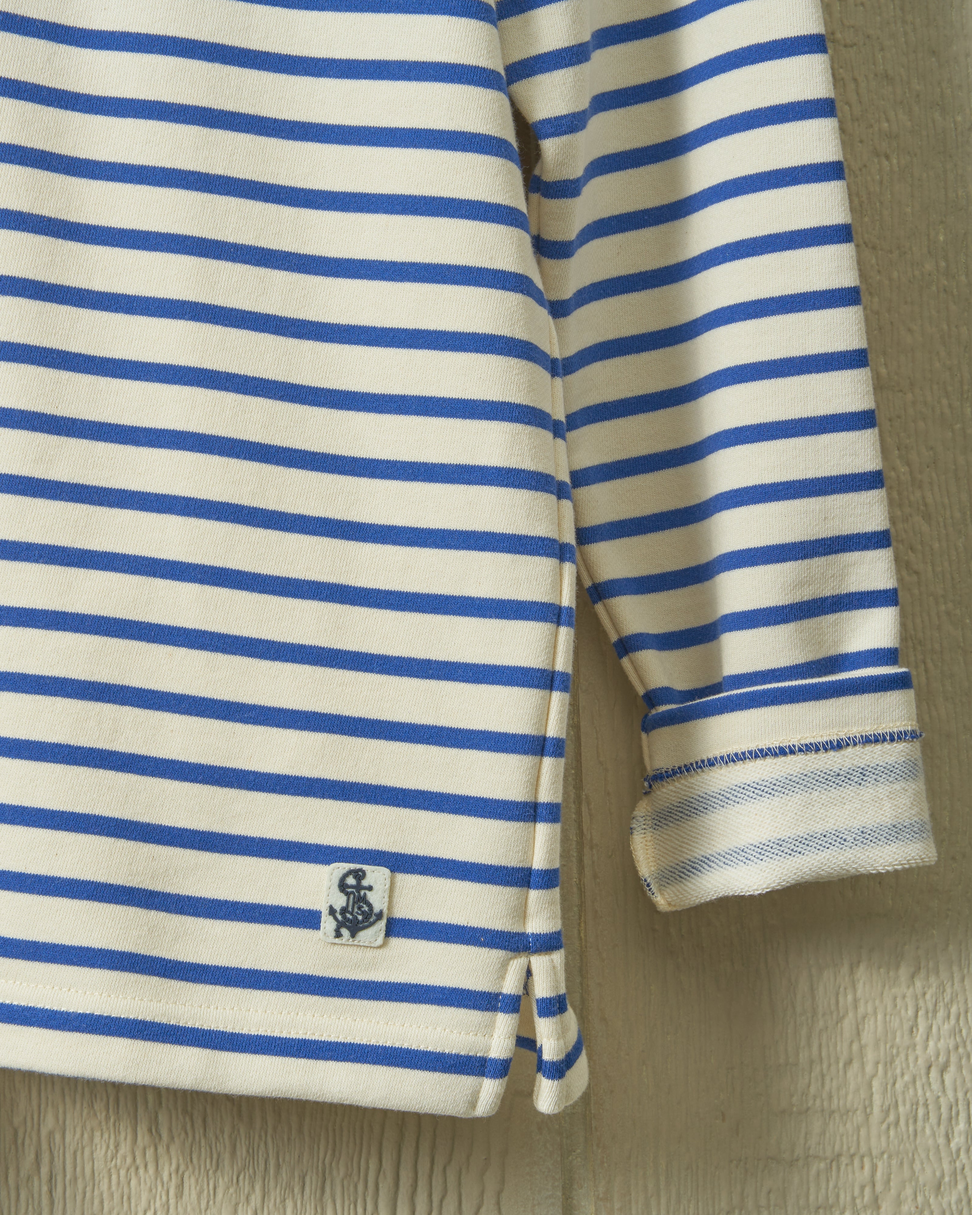 Acadia Polo Shirt for Men - Cream & Atlantic Blue Loopback Terry Cotton - Comfortable Casual Wear for Golf, Office & Outdoor Activities