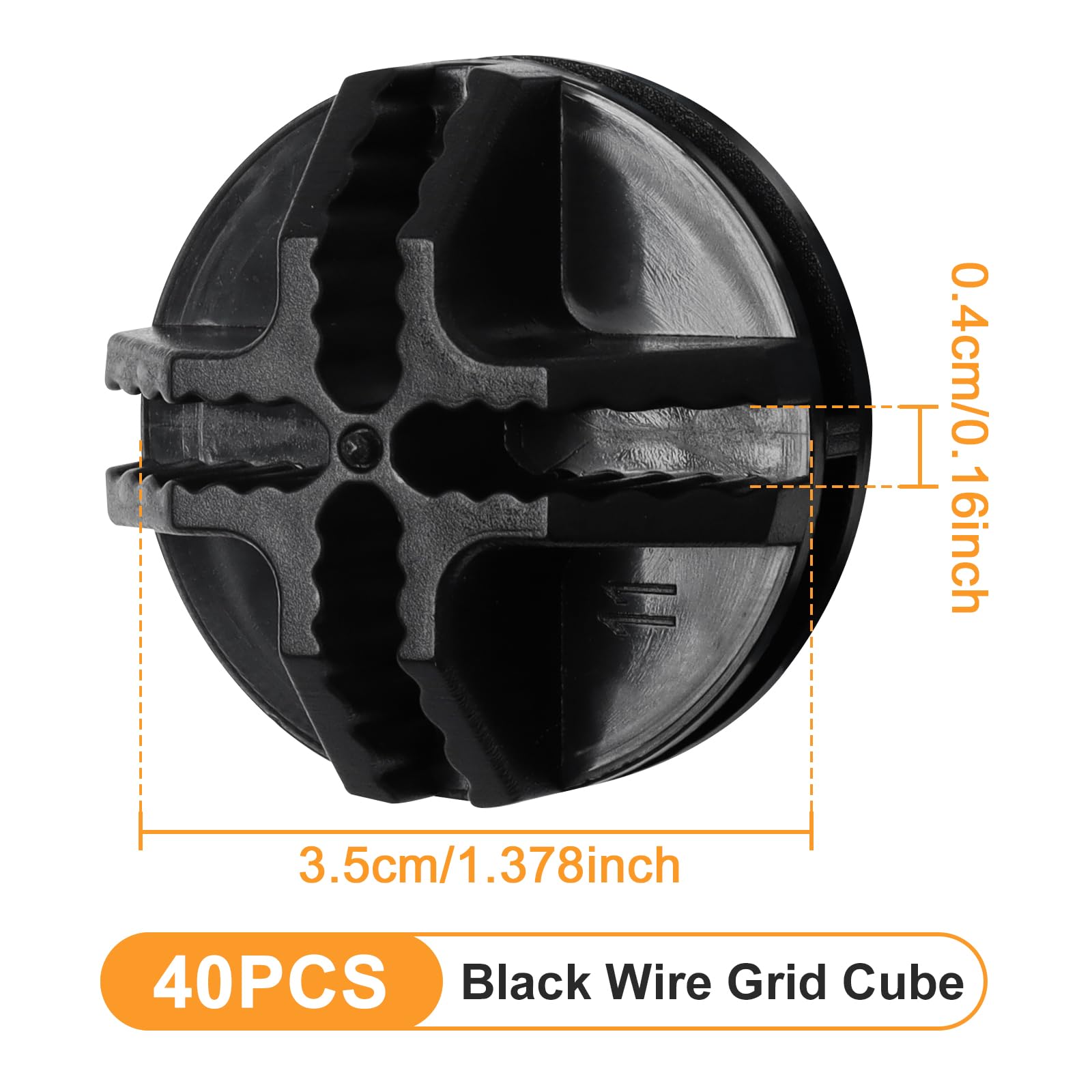 40-Piece Black Plastic Storage Cube Connectors for Modular Closet & Wire Grid Shelving - Perfect for Closet Organization, DIY Storage Cubes, and Home Office Shelving Systems