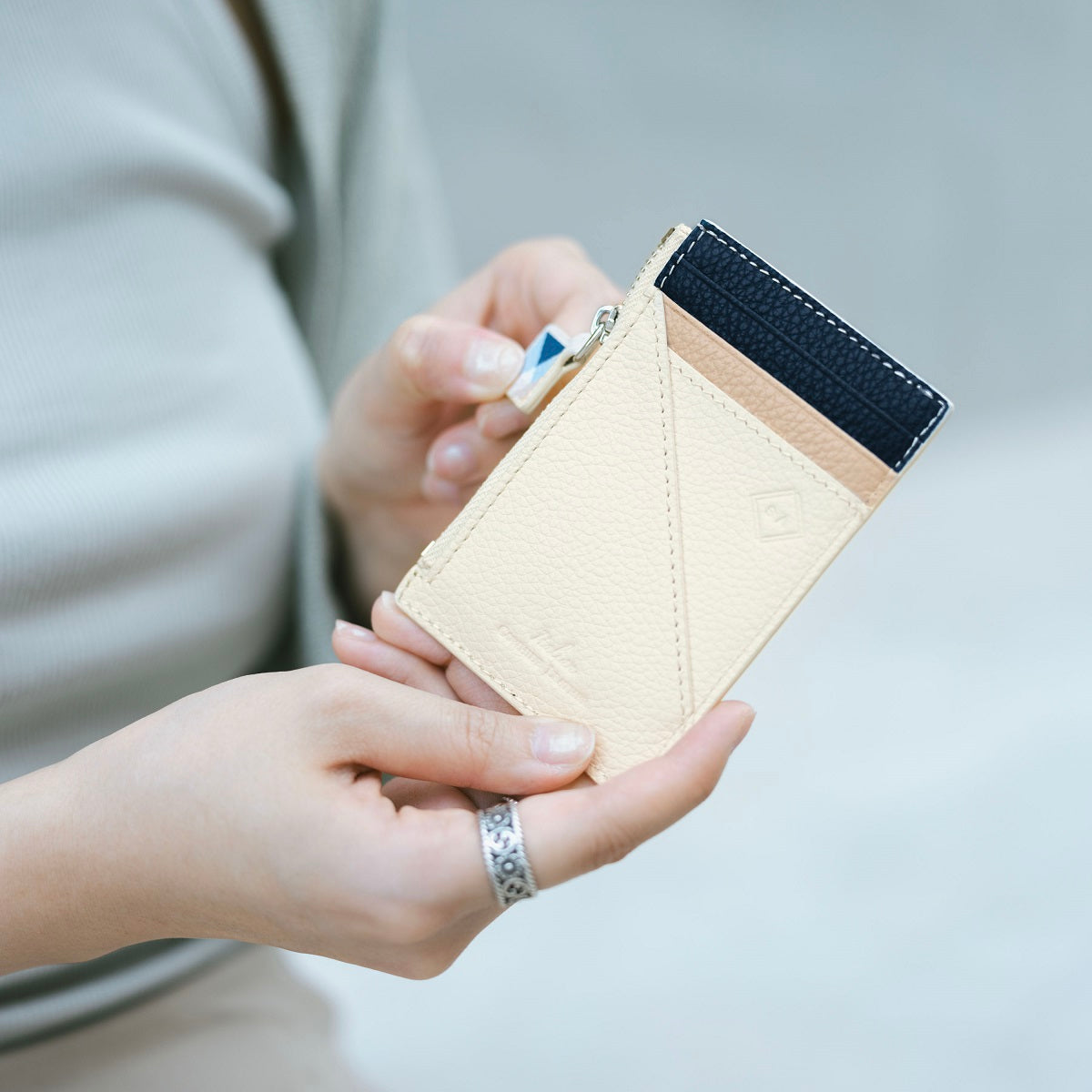 Samuel Ashley x Pantone Leather Key Purse - Premium Genuine Leather Keychain Wallet for Women & Men - Perfect for Travel, Office, and Everyday Use