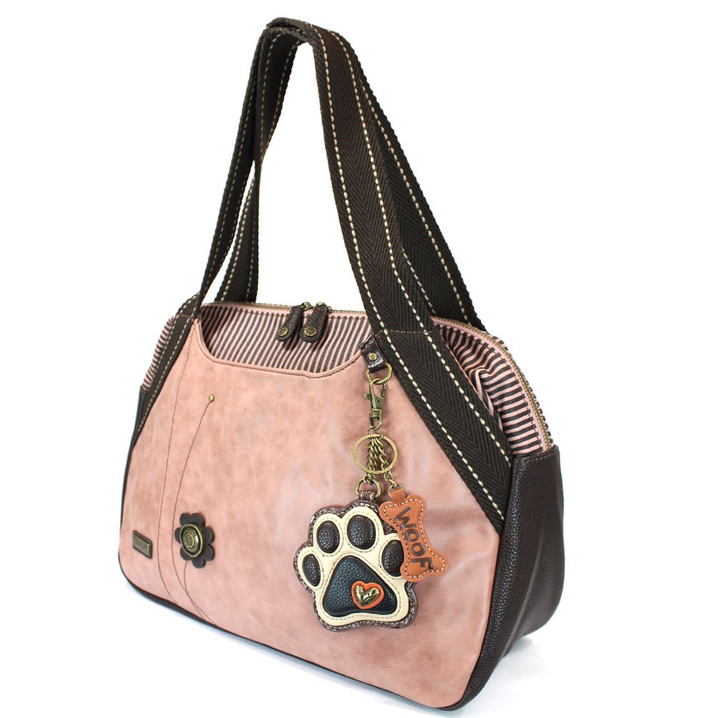 Chala Handbags Women's Dust Rose Shoulder Bag Tote Purse with Key Fob & Coin Wallet - Perfect for Work, Travel, and Everyday Use