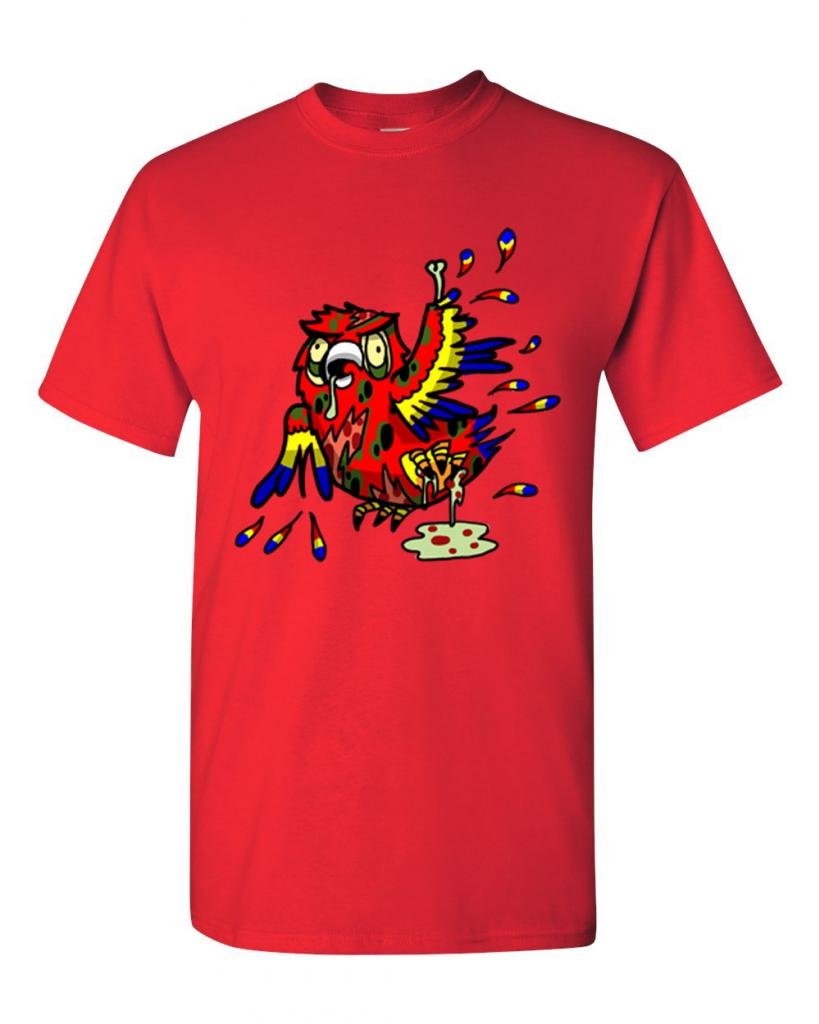 Zombie Parrot Undead Animals Graphic T-Shirt for Men & Women - Funny Halloween Costume & Cosplay Outfit