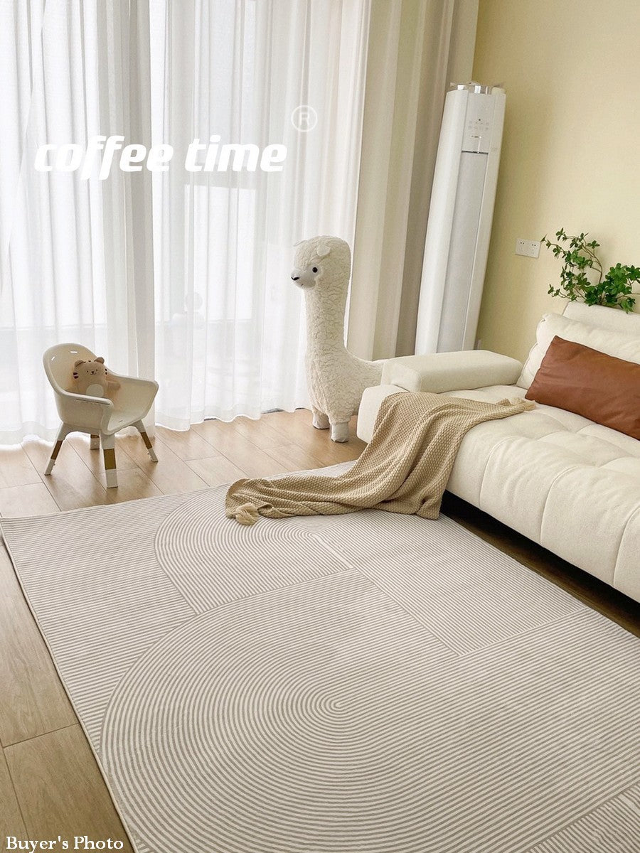 Geometric Contemporary Area Rugs - Grey Modern Rug for Bedroom, Living Room & Dining Room - Abstract Design Non-Slip Floor Mat - Perfect for Home Decor, Office & Apartment