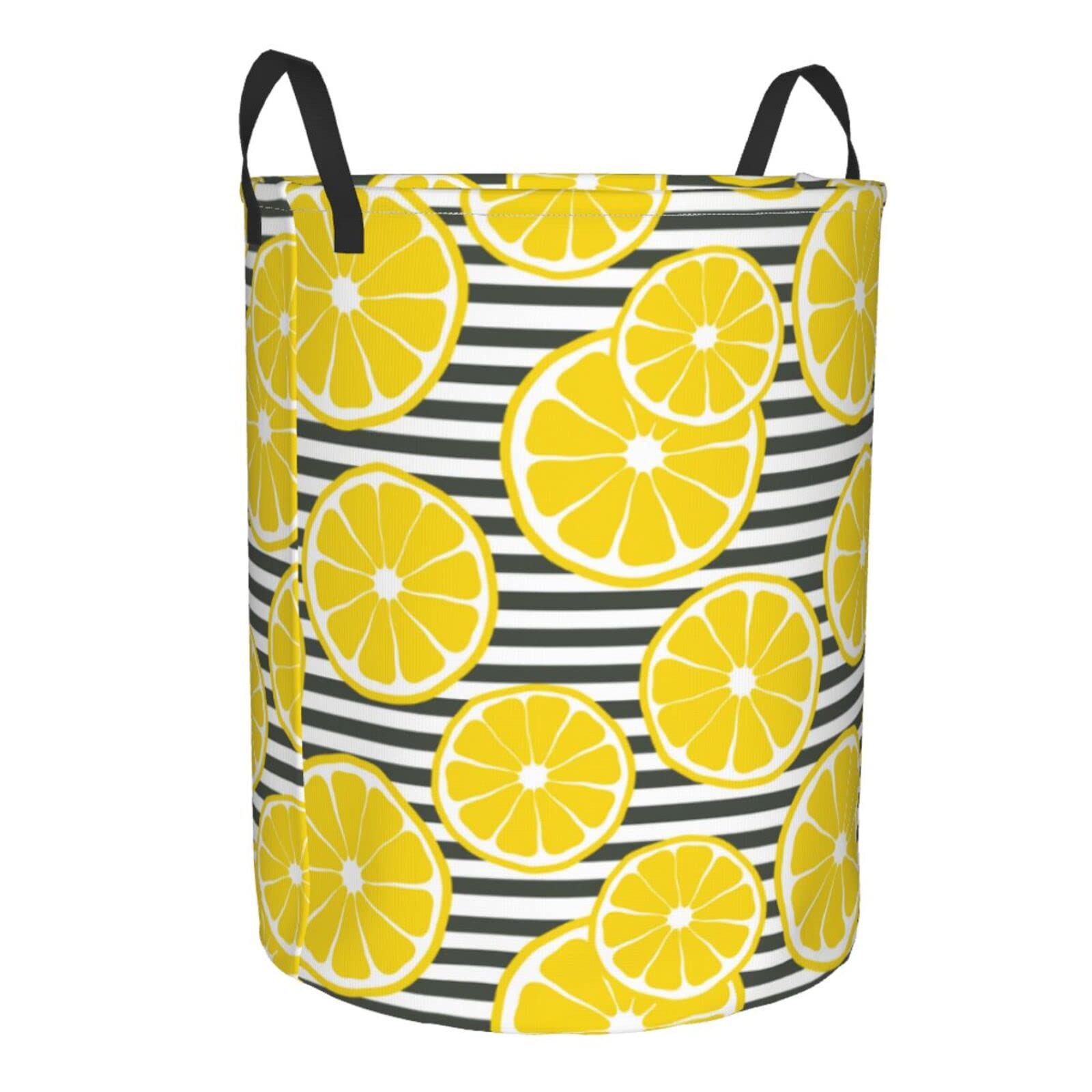 Collapsible Laundry Basket with Handle - Large Waterproof Fabric Hamper for Dirty Clothes, Toys & Storage | Foldable Striped Design for Bathroom, Bedroom & Laundry Room Organization
