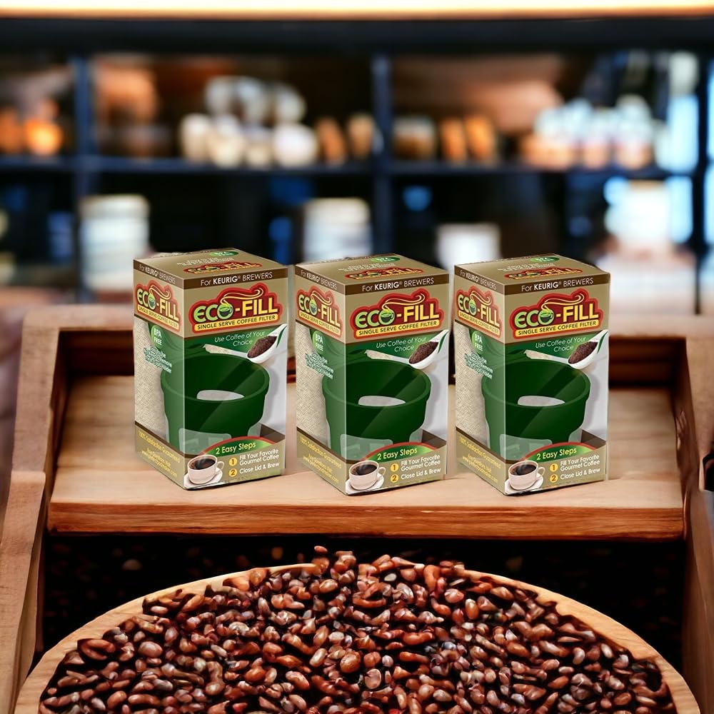 Eco-Friendly Refillable Coffee Pods for Keurig K-Cup Brewers - Reusable Single Serve Capsules (3 Pack) - Perfect for Home, Office & Travel Use