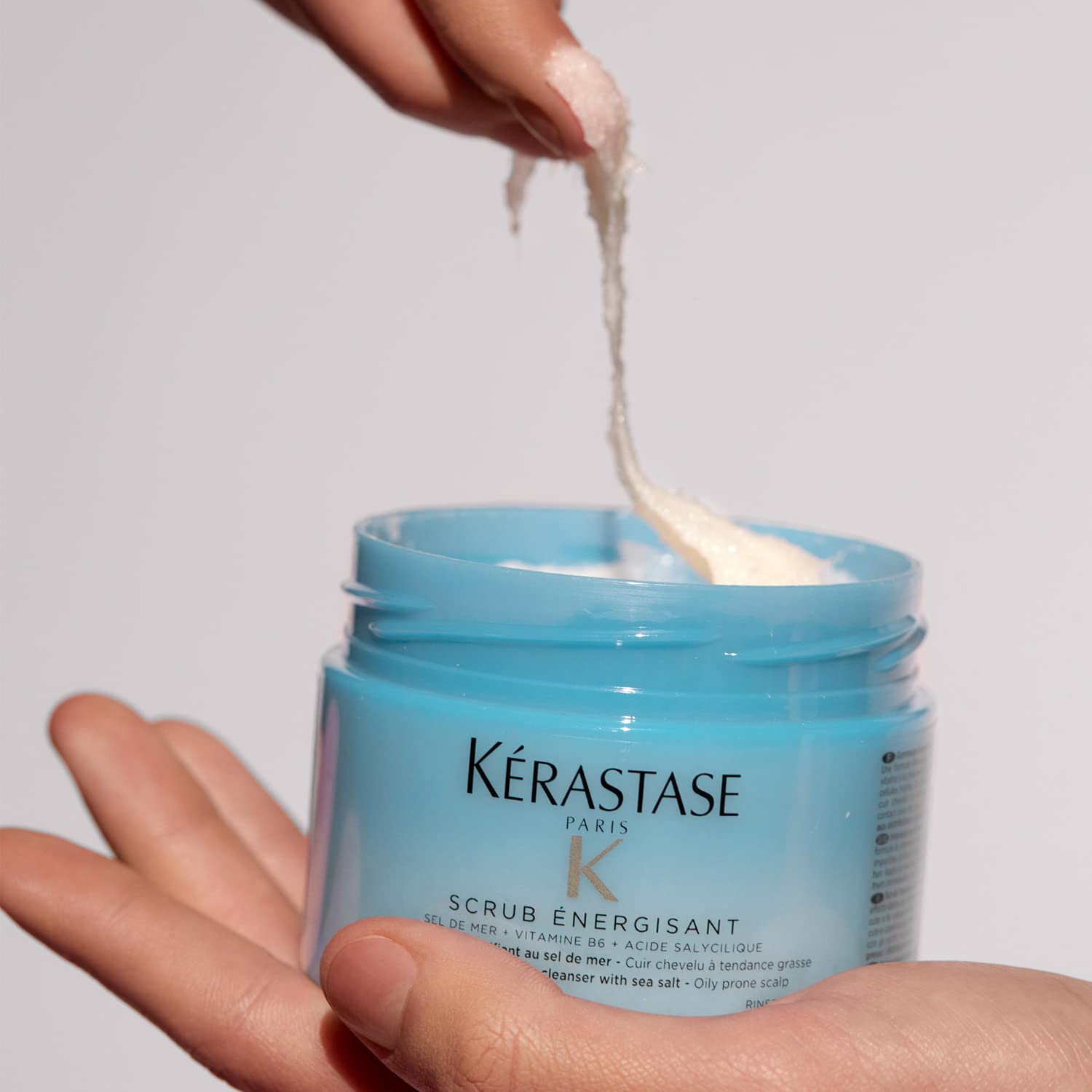 Kérastase Fusio Scrub - Nourishing & Energizing Scalp Treatment for Oily Hair with Sea Salt, Vitamin B6 & Salicylic Acid | Deep Cleansing Exfoliator | Revitalizing Hair Care for Men & Women | Perfect for Pre-Shampoo Treatment & Scalp Detox - 250ml