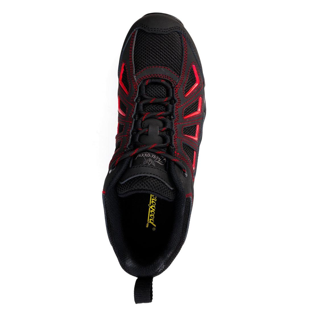 Crosstrex Series SD Ox Hiker Composite Toe Work Shoes for Men - Black & Red | Lightweight Safety Boots for Construction, Hiking & Outdoor Work