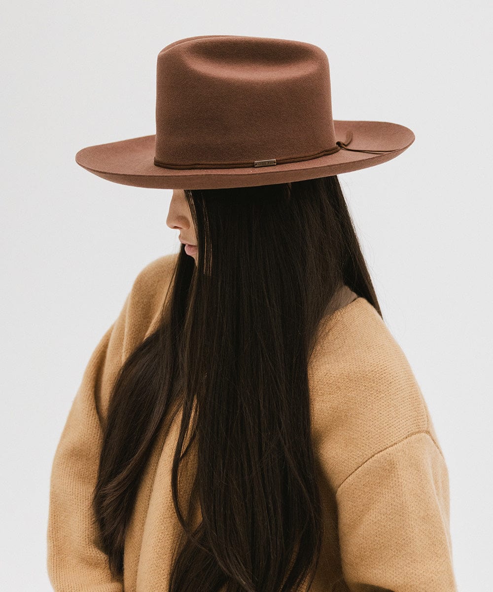 Ezra Western Cowboy Hat for Men & Women - Stylish Felt Cowboy Hat with Wide Brim - Perfect for Rodeo, Country Music Festivals & Outdoor Adventures