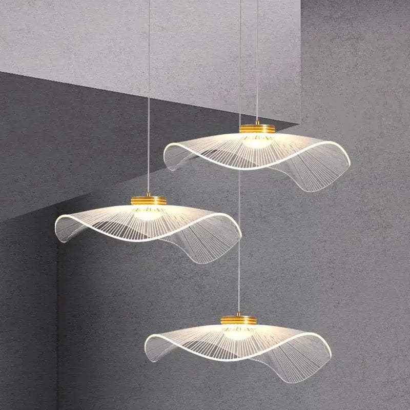 Modern Mushroom Lotus Leaf LED Chandelier - Elegant Ceiling Light Fixture for Living Room, Bedroom, Dining Room & Office Decor