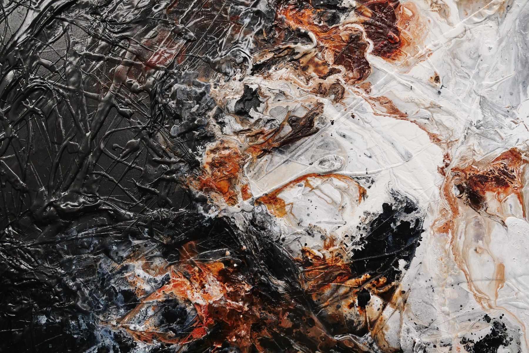 Black Oxide 160cm x 100cm Abstract Textured Painting - Modern Rustic Wall Art for Living Room, Bedroom & Office Decor