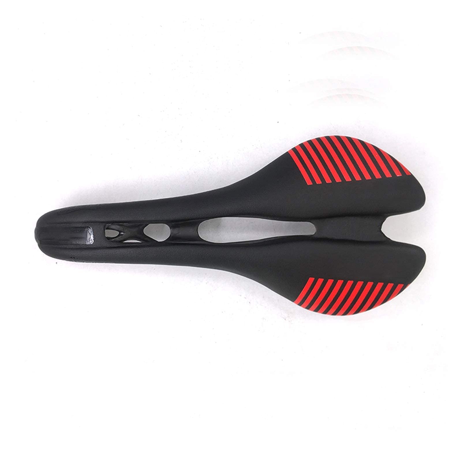 Carbon MTB Bike Saddle - Lightweight Full Carbon Fiber Seat for Cycling & Racing (Black Red Line)