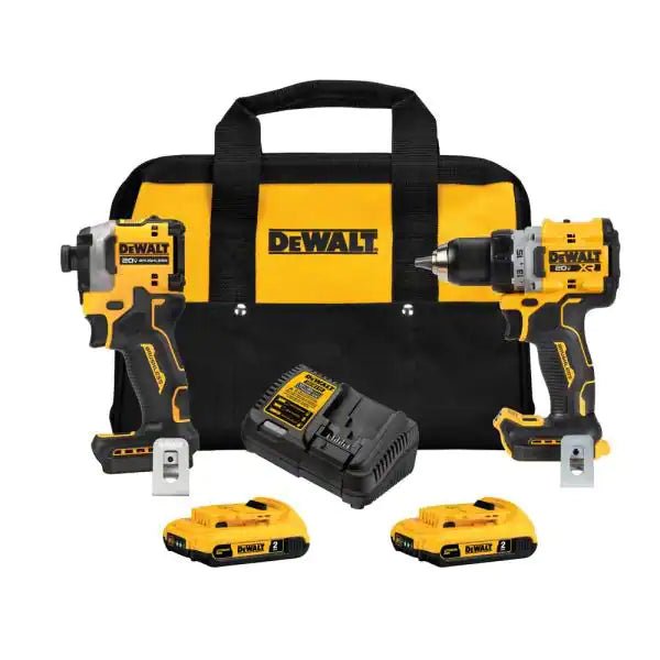 DEWALT DCK2051D2 20V MAX Cordless Drill Driver & ATOMIC Impact Driver Combo Kit - Power Tool Set for Home Improvement, Construction & DIY Projects
