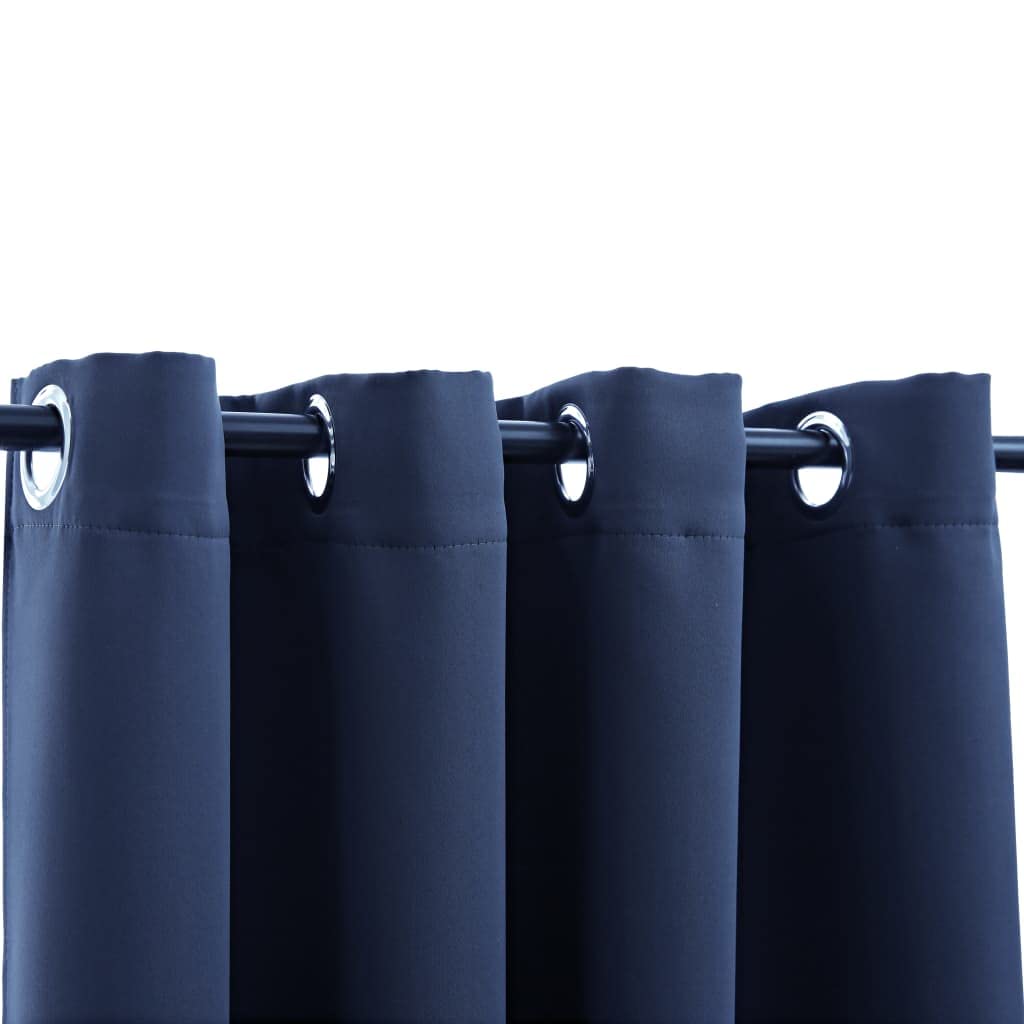 CHARMMA Blackout Curtains with Rings - 2 Panels Navy Blue 54x63 Inches Thermal Insulated Room Darkening Drapes for Bedroom & Living Room (1.43kg Fabric Weight) - Perfect for Home Theater, Shift Workers and Light Sleepers