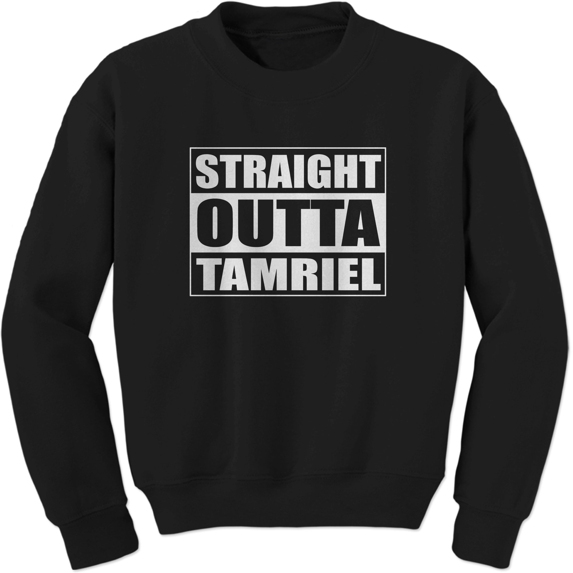 FerociTees Straight Outta Tamriel Unisex Crewneck Sweatshirt | Men's & Women's Casual Pullover | Perfect for Gaming, Cosplay & Everyday Wear