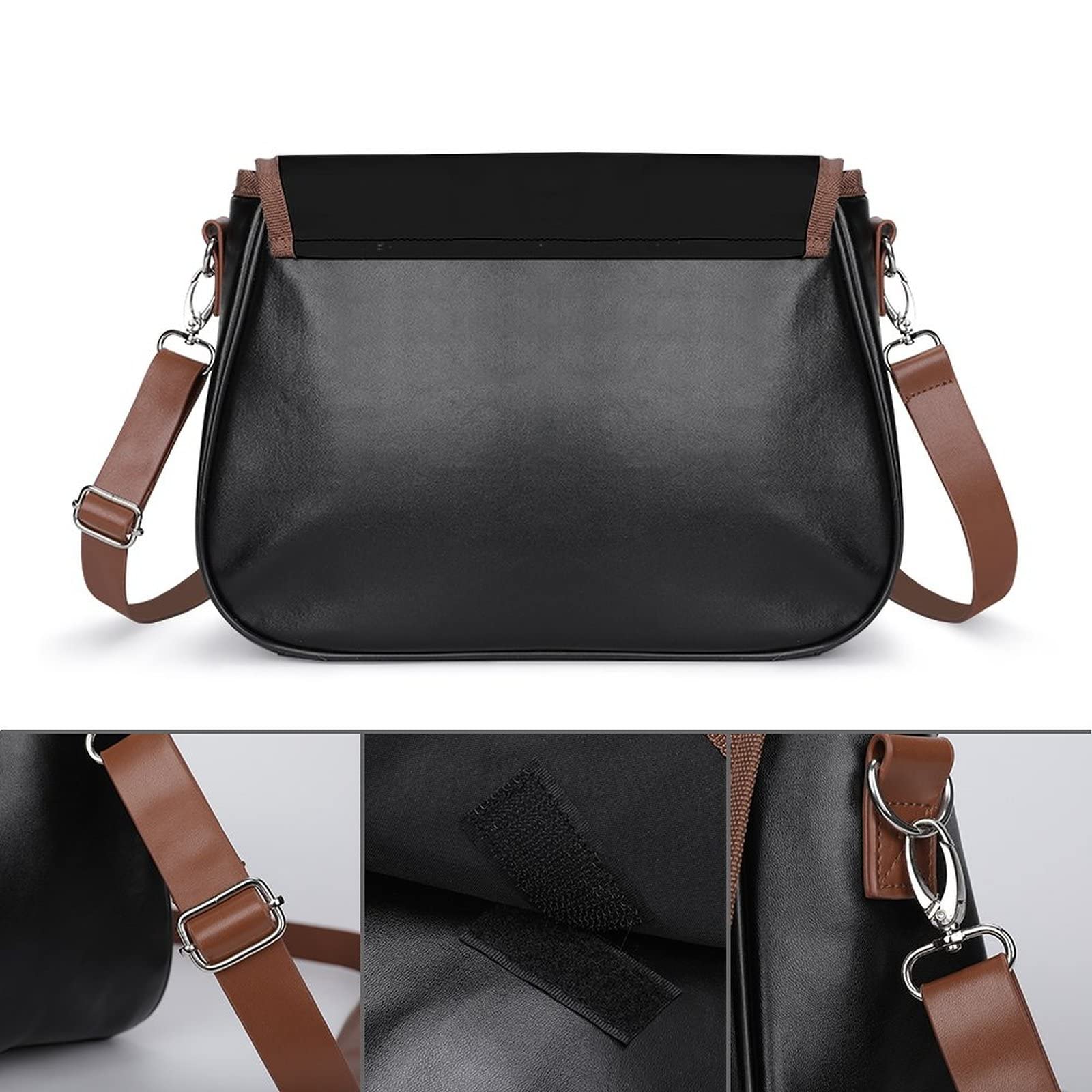 Stylish Women's Crossbody Leather Satchel Bag - Printed US Flag & Sunflower Design for Casual Everyday Use | Perfect for Work, Travel, and Shopping