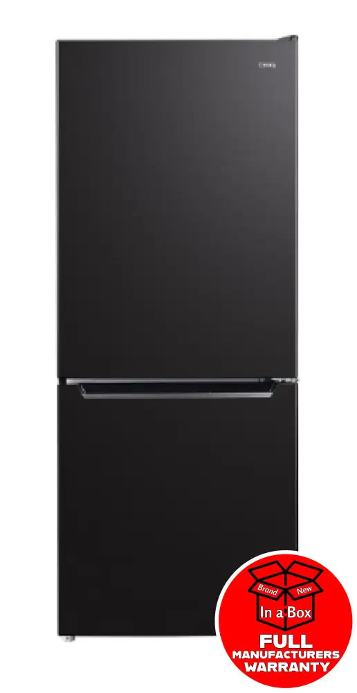CHiQ CBM282NBS5E 282L Bottom Freezer Refrigerator - Energy Efficient Black Steel Fridge for Kitchen, Home & Office Use