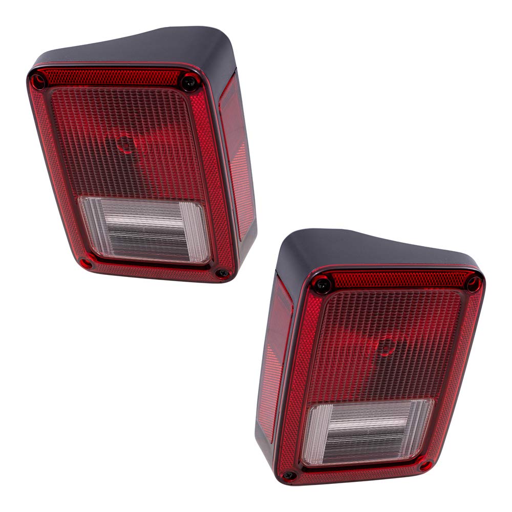 Brock Replacement Tail Light Set for 2007-2018 Jeep Wrangler JK - Driver & Passenger Side Compatible with Part Numbers 55077891AH & 55077890AH - Perfect for Off-Roading, Night Driving & Vehicle Restoration