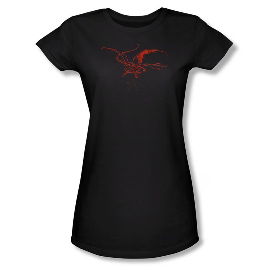 The Hobbit - Women's Smaug Graphic T-Shirt in Black | Middle Earth Fantasy Movie Merchandise | Perfect for Cosplay, Fandom Gifts & Casual Wear