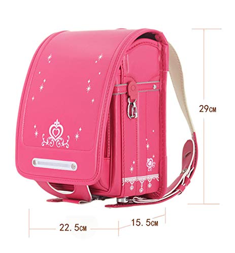 Premium Japanese Randoseru Backpack for Kids - PU Leather, Waterproof, Automatic Opening, Pink - Perfect for School, Travel & Daily Use