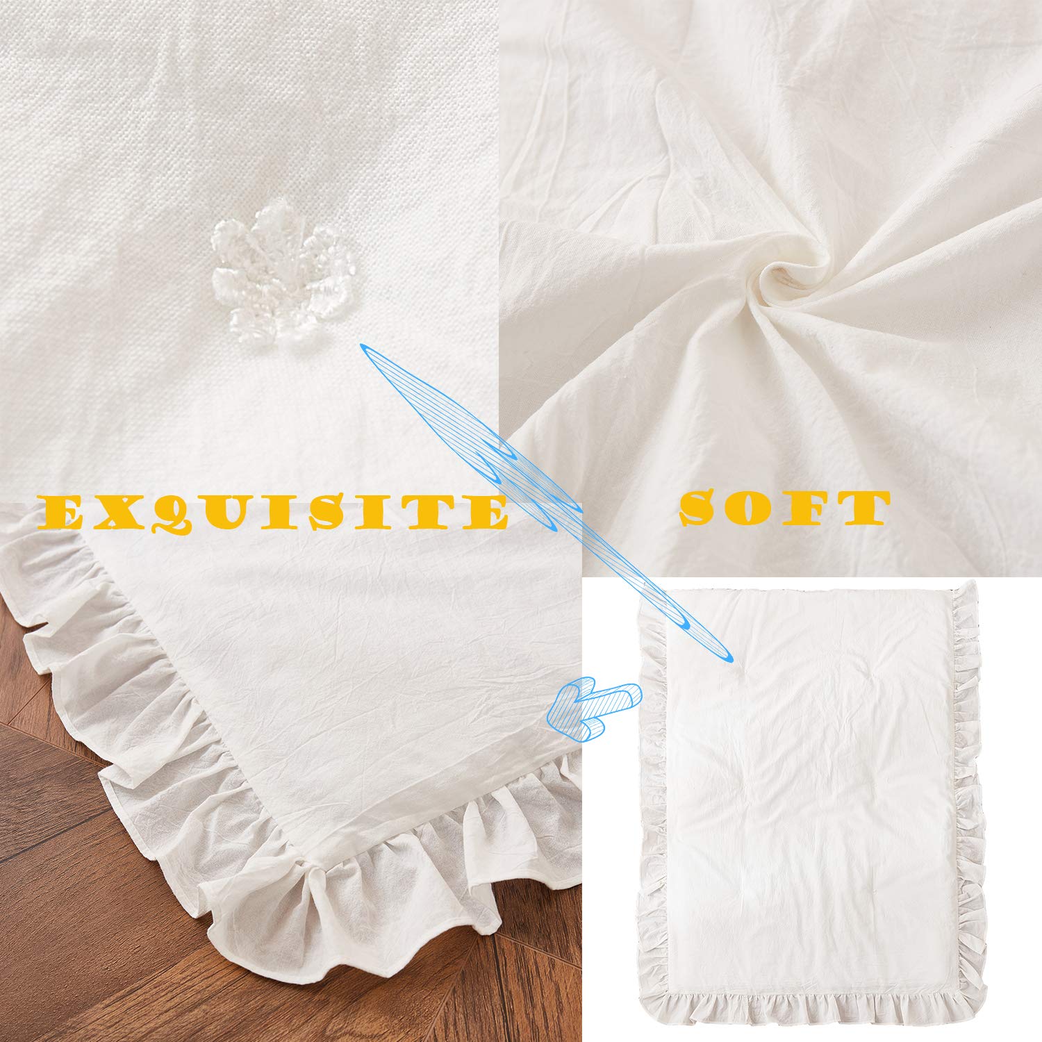 Brandream 6-Piece Baby Crib Bedding Set - 100% Washed Cotton Cream White Nursery Set for Girls & Boys | Gender Neutral, Boho Chic & Farmhouse Style with Ruffles | Perfect for Newborns, Infant Rooms & Baby Showers