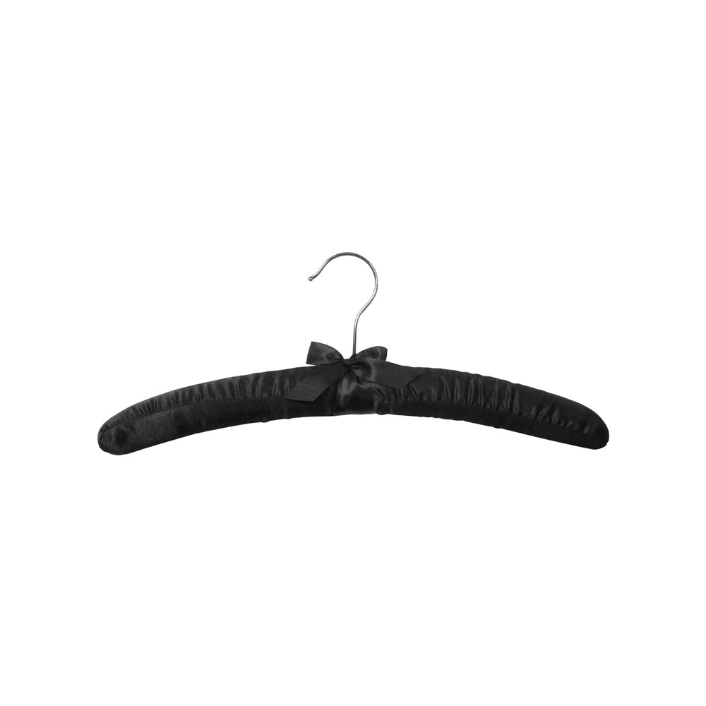 Premium Satin Coat Hangers - 3 Pack Black, Non-Slip Velvet Hangers for Closet Organization - Perfect for Dresses, Suits, and Delicate Garments