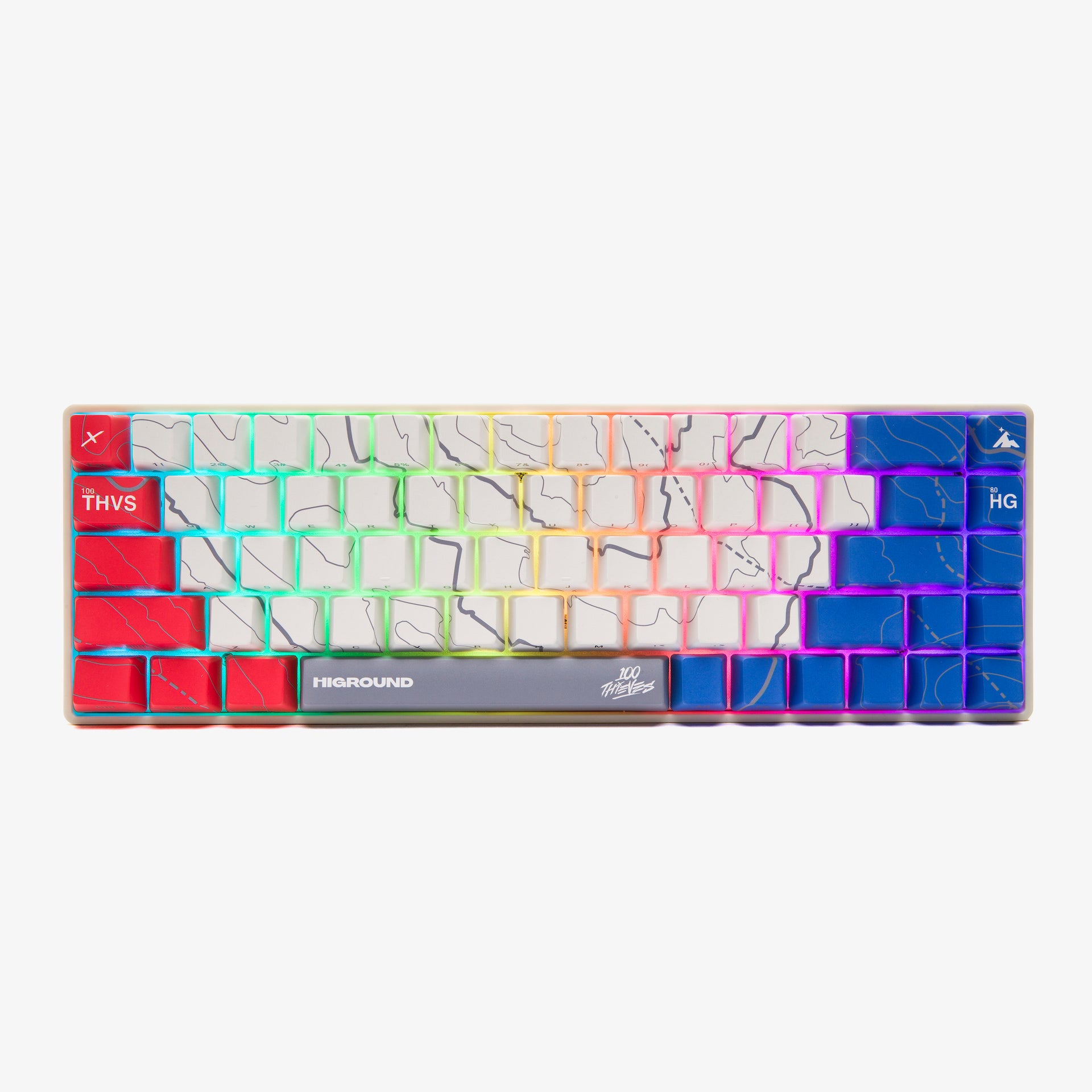 100T x HG Basecamp 65% Mechanical Keyboard - Cartograph Edition | Compact 65% Layout, Hot-Swappable Switches, RGB Backlit | Perfect for Gaming, Coding & Office Work