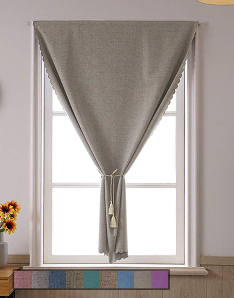 GettyGears 100% Blackout Lined Curtains - Thermal Insulated Linen Window Drapes 39