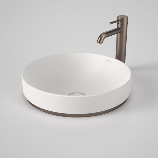 Caroma Liano II 400mm Round Basin Dress Ring - PVD Brushed Bronze Finish | Modern Bathroom Sink Trim Ring for Vanity & Countertop Decor