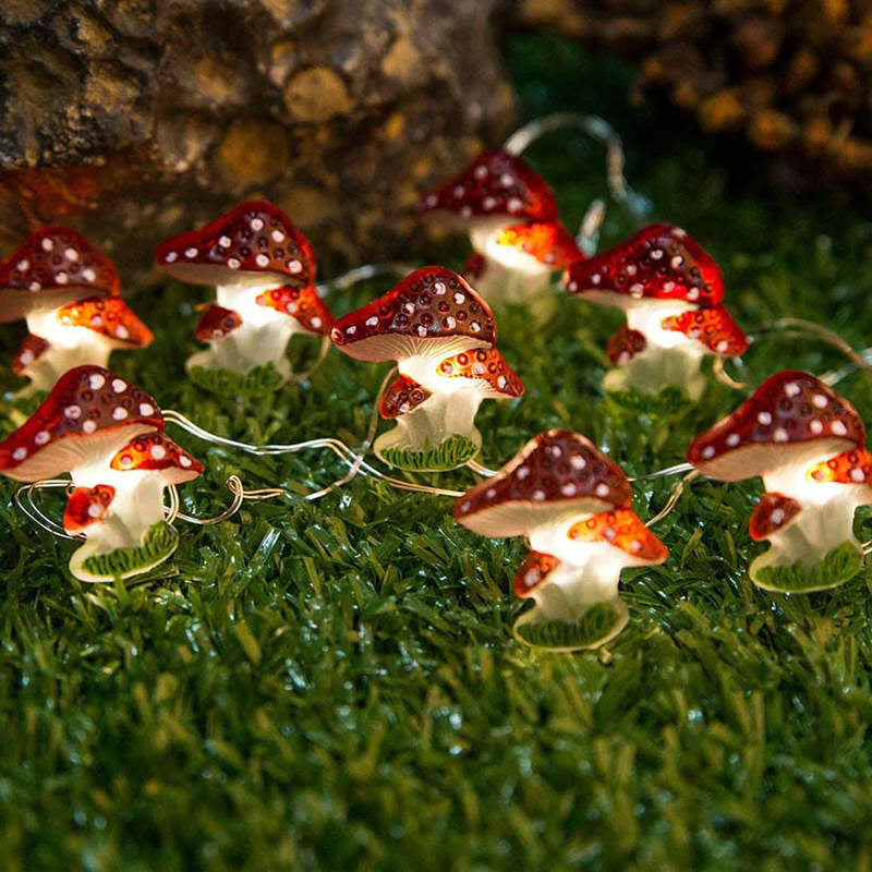 Enchanted Mushroom Fairy String Lights - 20 LED Magical Garden Decor for Outdoor & Indoor Use - Perfect for Bedroom, Patio, Wedding, Party Decorations