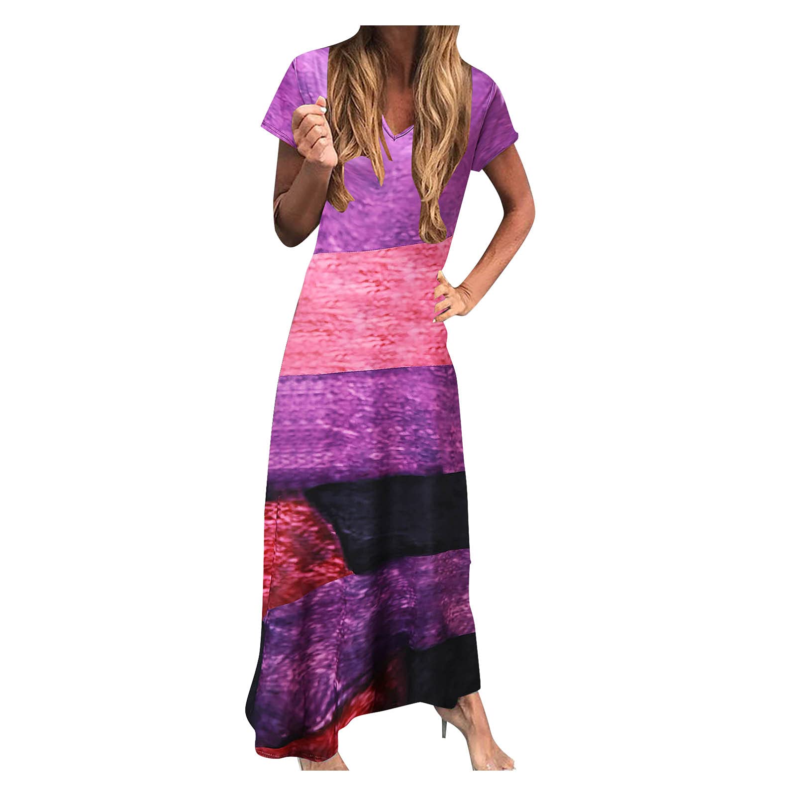 ETHKIA Women's Printed V-Neck Slit Short Sleeve Party Dress - Elegant Summer Cocktail Dress for Women 2022 | Perfect for Night Out, Wedding Guest & Special Occasions