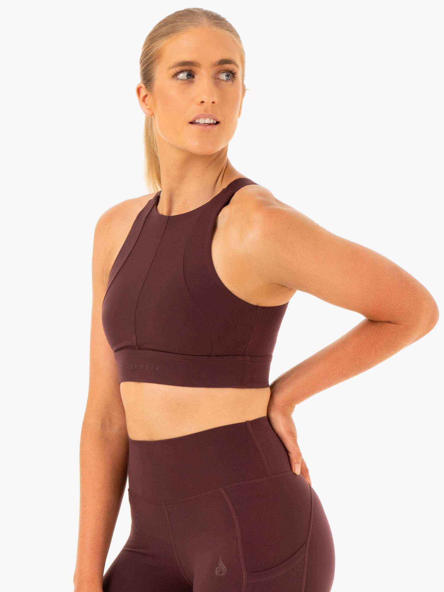 High Impact Sports Bra for Women - Adjustable Support & Comfort - Chocolate Brown - Perfect for Running, Gym & High-Intensity Workouts
