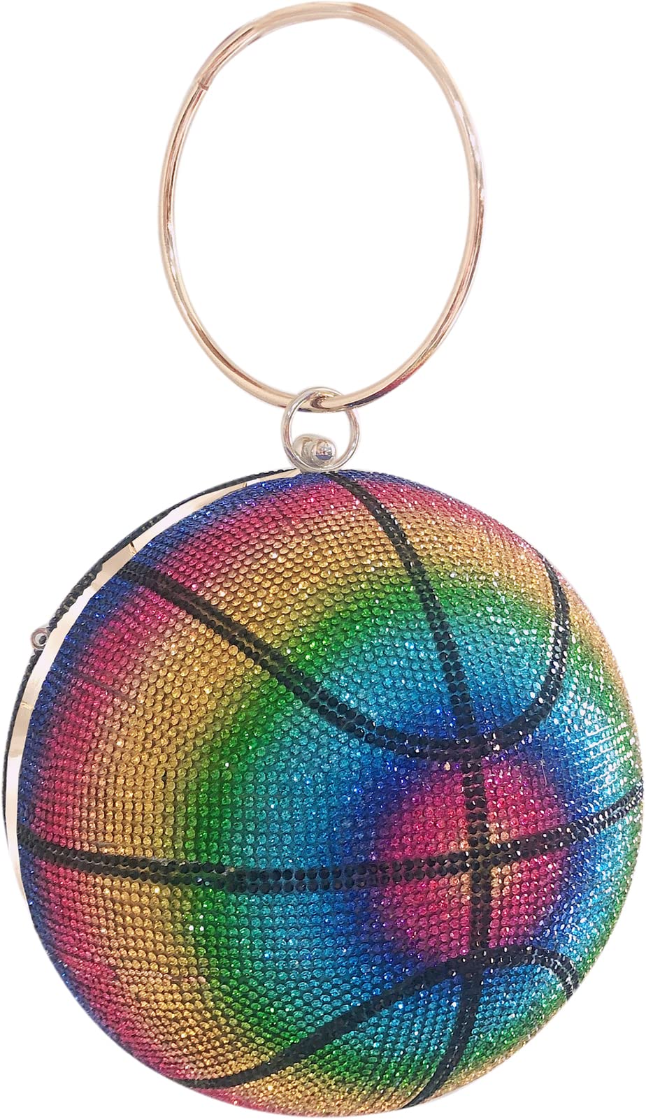 QZUnique Basketball Shaped Crossbody Bag - PU Leather Round Messenger Shoulder Purse for Women | Sporty Fashion Accessory for Game Day & Casual Outings