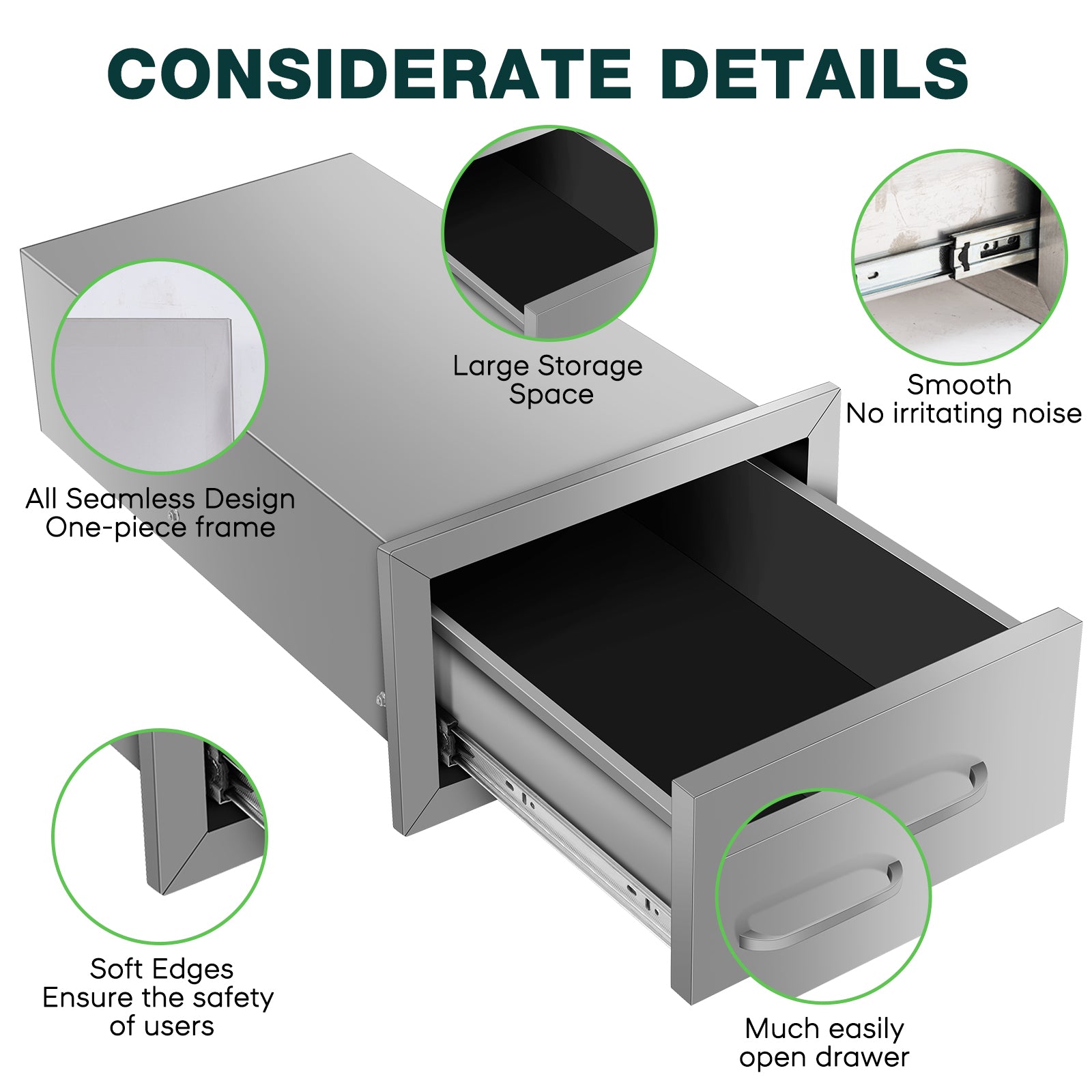 Outdoor Kitchen & Courtyard Storage - Durable Drawer Cabinets for Organizing BBQ Tools, Utensils & Supplies - Perfect for Patio, Garden & Backyard Entertaining