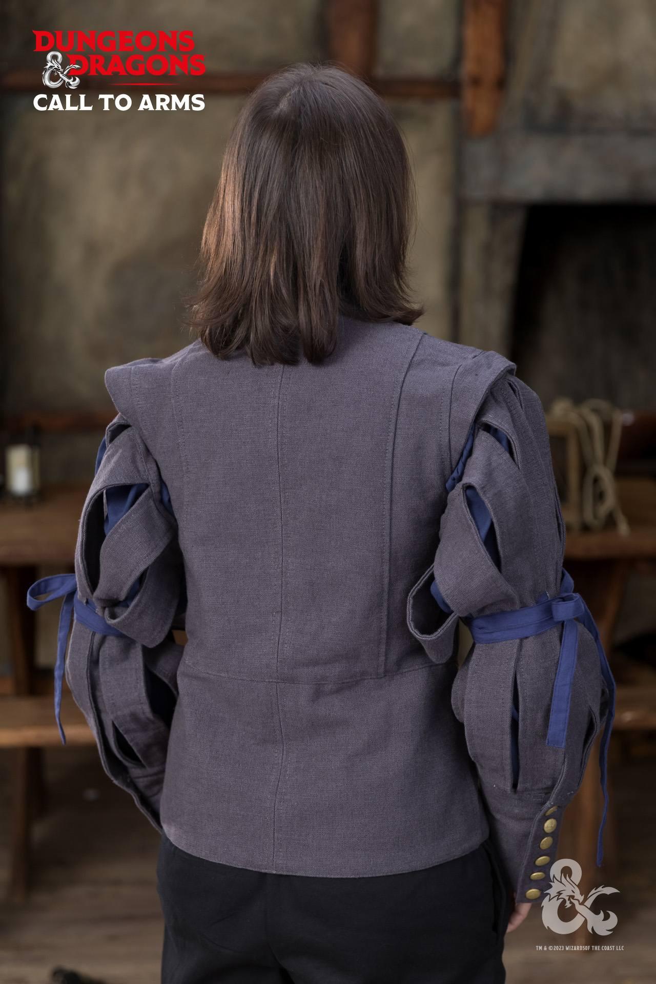 Dungeons & Dragons Bard Jerkin Grey - Medieval Fantasy LARP Costume for Roleplaying & Cosplay