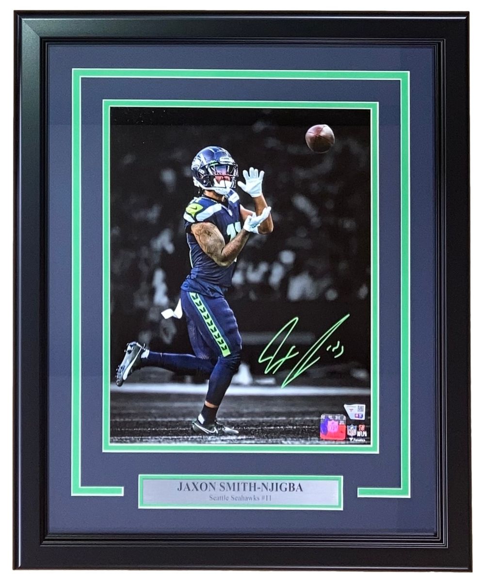 Jaxon Smith-Njigba Autographed Signed Framed 11x14 Seattle Seahawks Football Photo - Limited Edition Collectible for Fans - Perfect for Man Cave, Sports Memorabilia Room, or Gift for NFL Enthusiasts