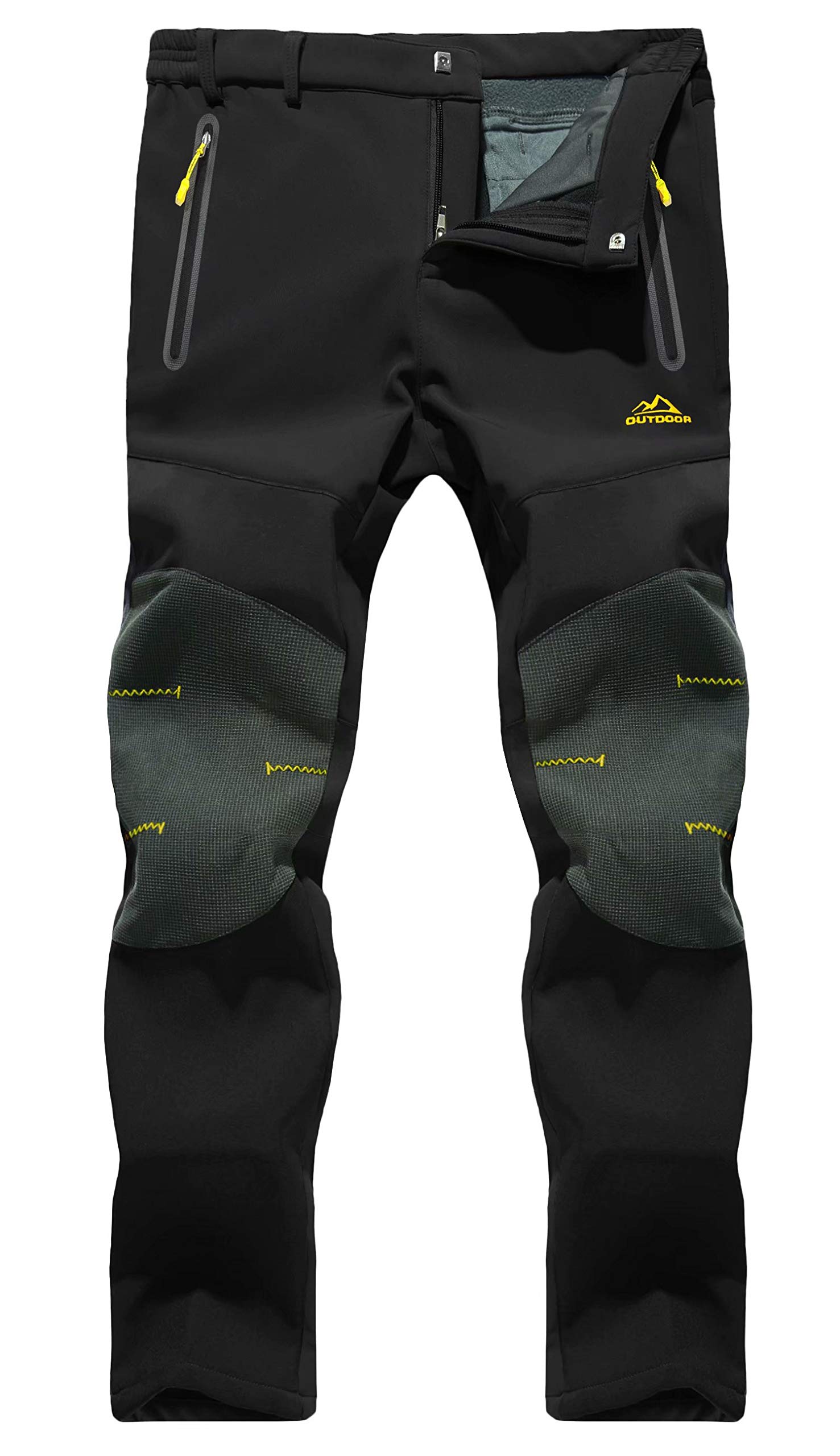MAGCOMSEN Men's Waterproof Ski Snow Pants - Winter Hiking Softshell Pants with Zipper Pockets for Outdoor Activities | Perfect for Skiing, Snowboarding & Cold Weather Adventures