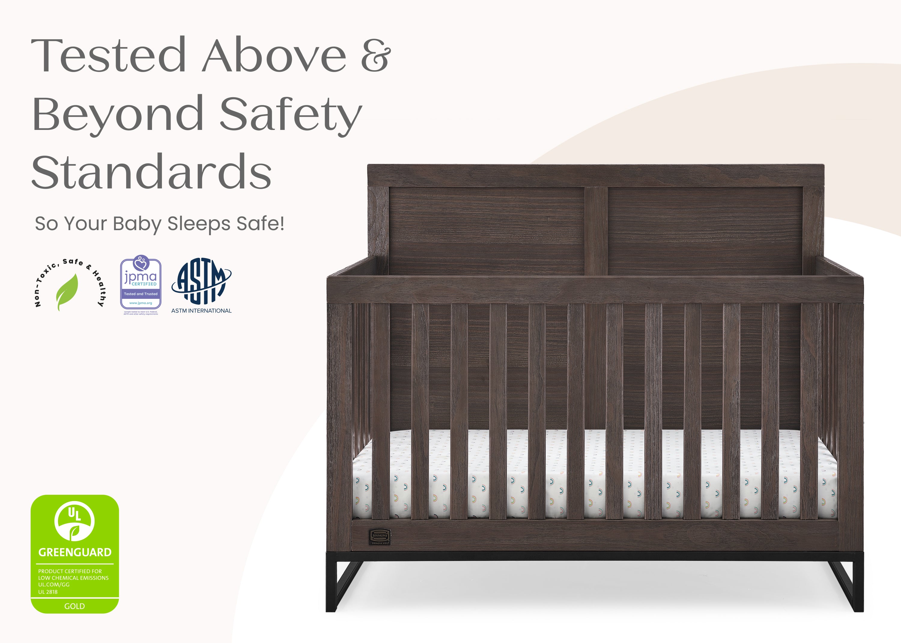 Foundry 6-in-1 Convertible Baby Crib - Toddler Bed, Daybed & Full Size Bed | Nursery Furniture for Boys & Girls | Perfect for Newborn to Teen Years