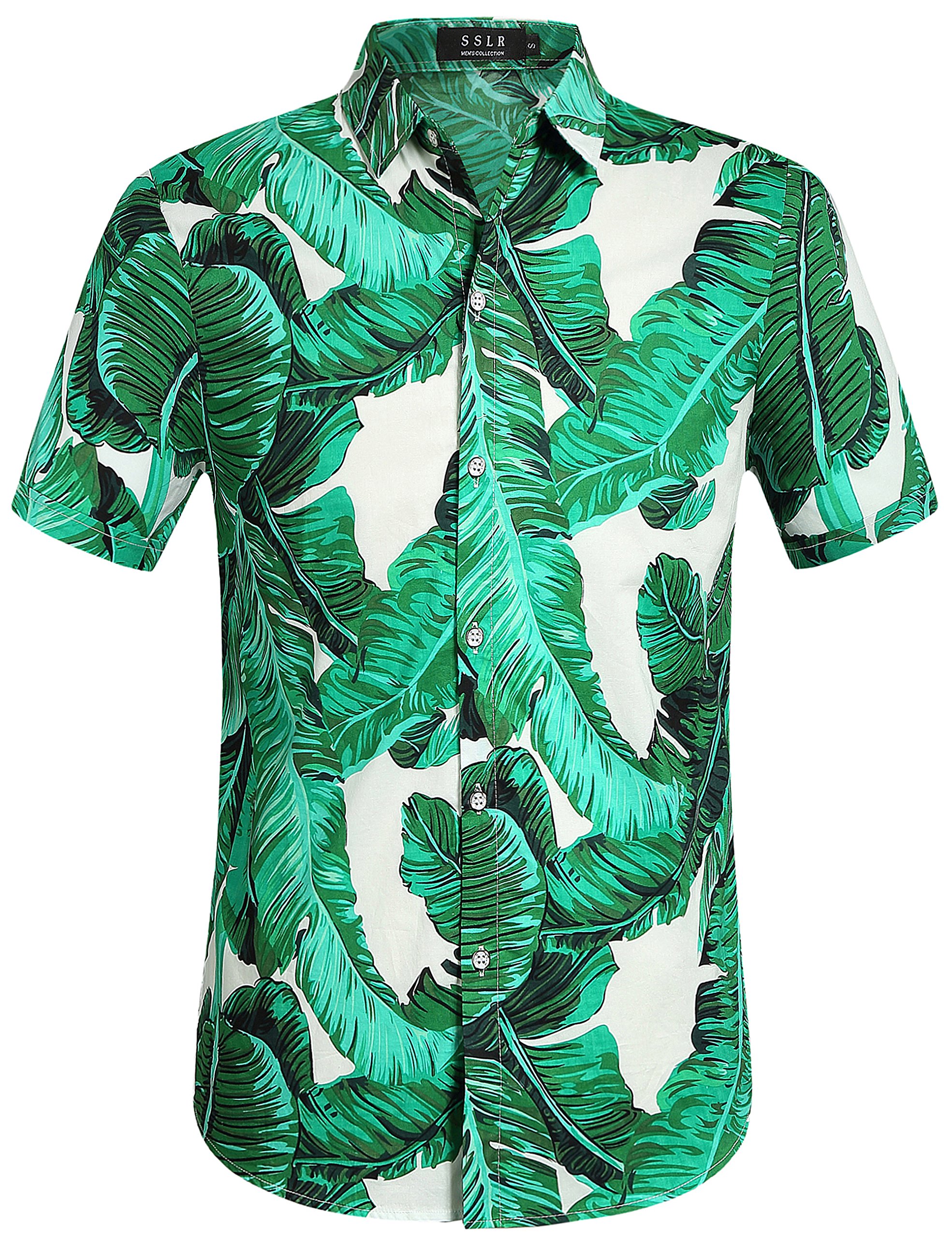 Men's Hawaiian Shirt & Short Sleeve Button Down Shirt Set | SSLR Casual Summer Suit for Beach, Luau & Vacation | Lightweight Breathable Aloha Shirts for Men