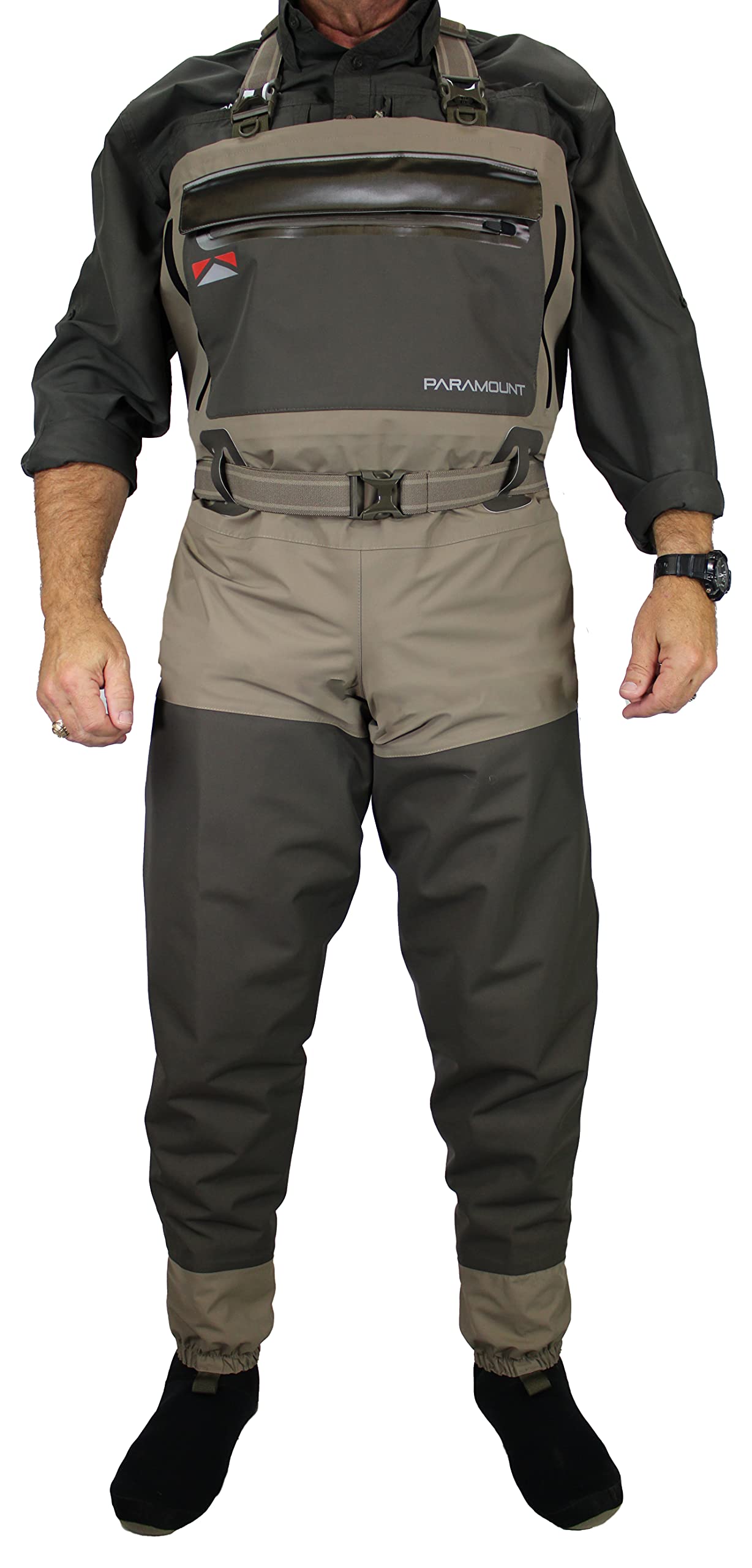**Paramount Outdoors Slate Breathable Stockingfoot Full Wrap 6-Ply Fishing Chest Wader for Men & Women – Lightweight, Waterproof, Durable for Fly Fishing, Hunting & Outdoor Adventures**