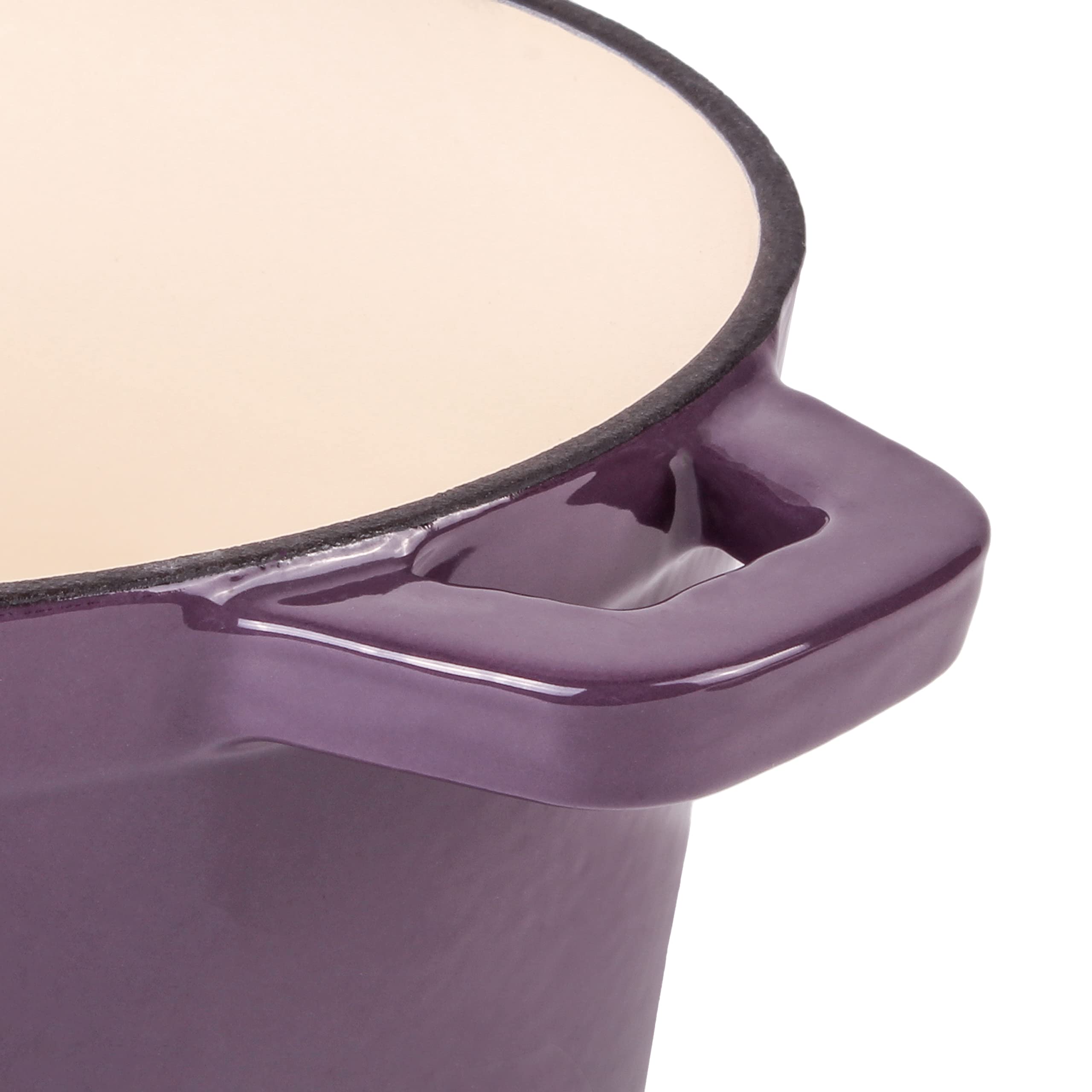 BergHOFF Neo Cast Iron Stockpot with Lid, 7-Quart, Purple – Durable Dutch Oven for Soups, Stews & Braising – Perfect for Stovetop & Oven Cooking