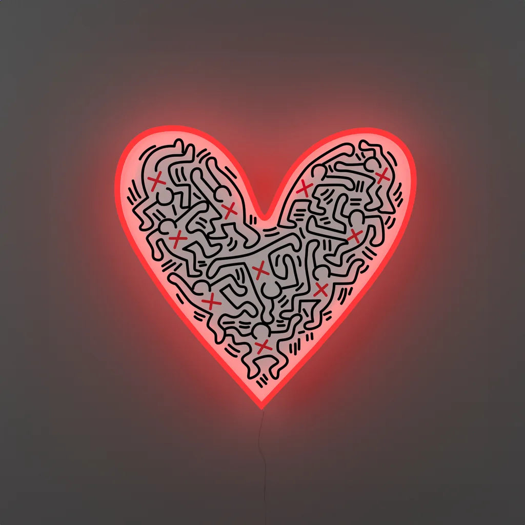Keith Haring Dance Love Art Print - Pop Art Wall Decor for Living Room, Bedroom & Office - Perfect Gift for Art Lovers & Home Decor Enthusiasts