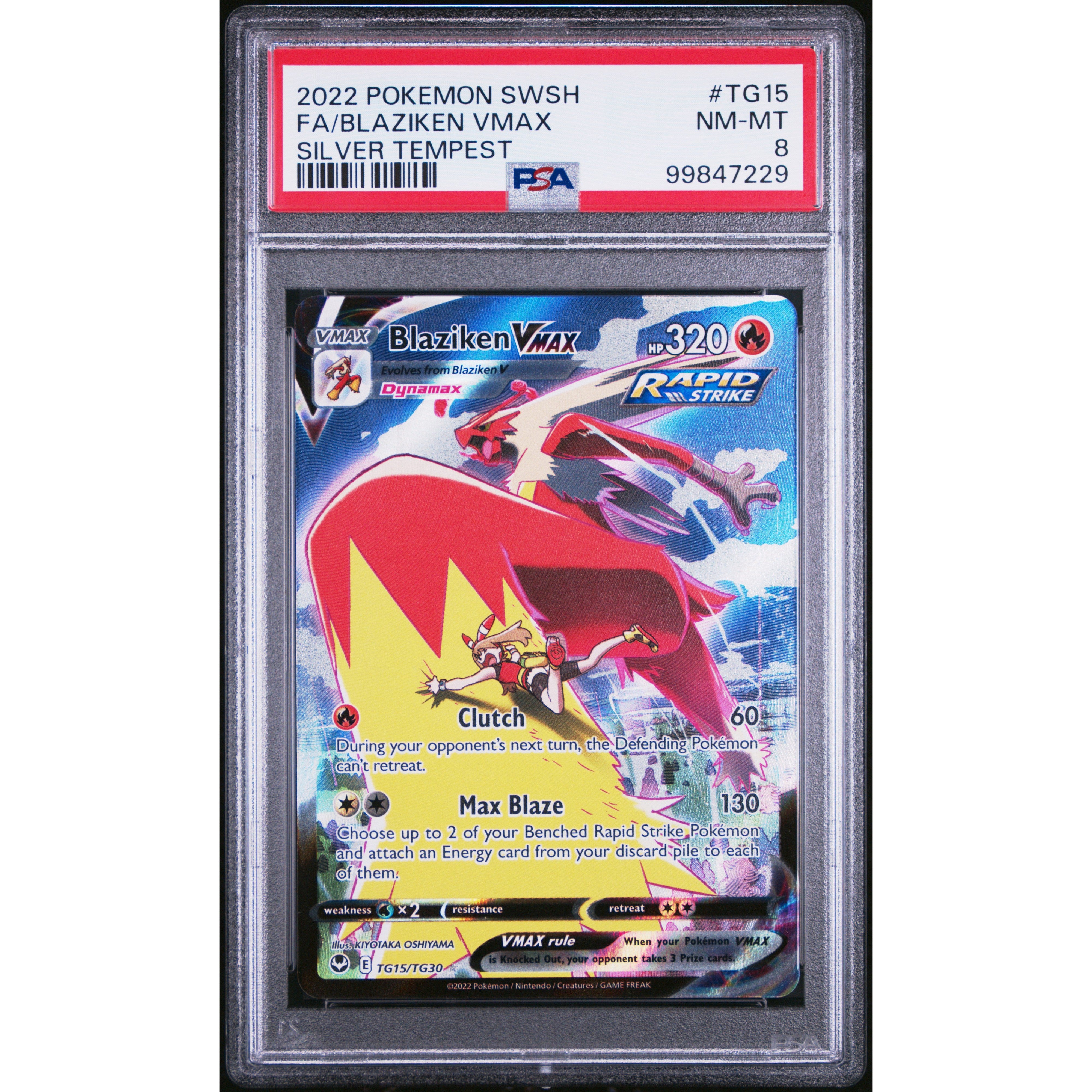 2022 Pokemon Silver Tempest Blaziken TG15/TG30 PSA 8 Graded Trading Card - Rare Collectible for Pokemon TCG Players & Fans | Perfect for Gaming, Battles & Display