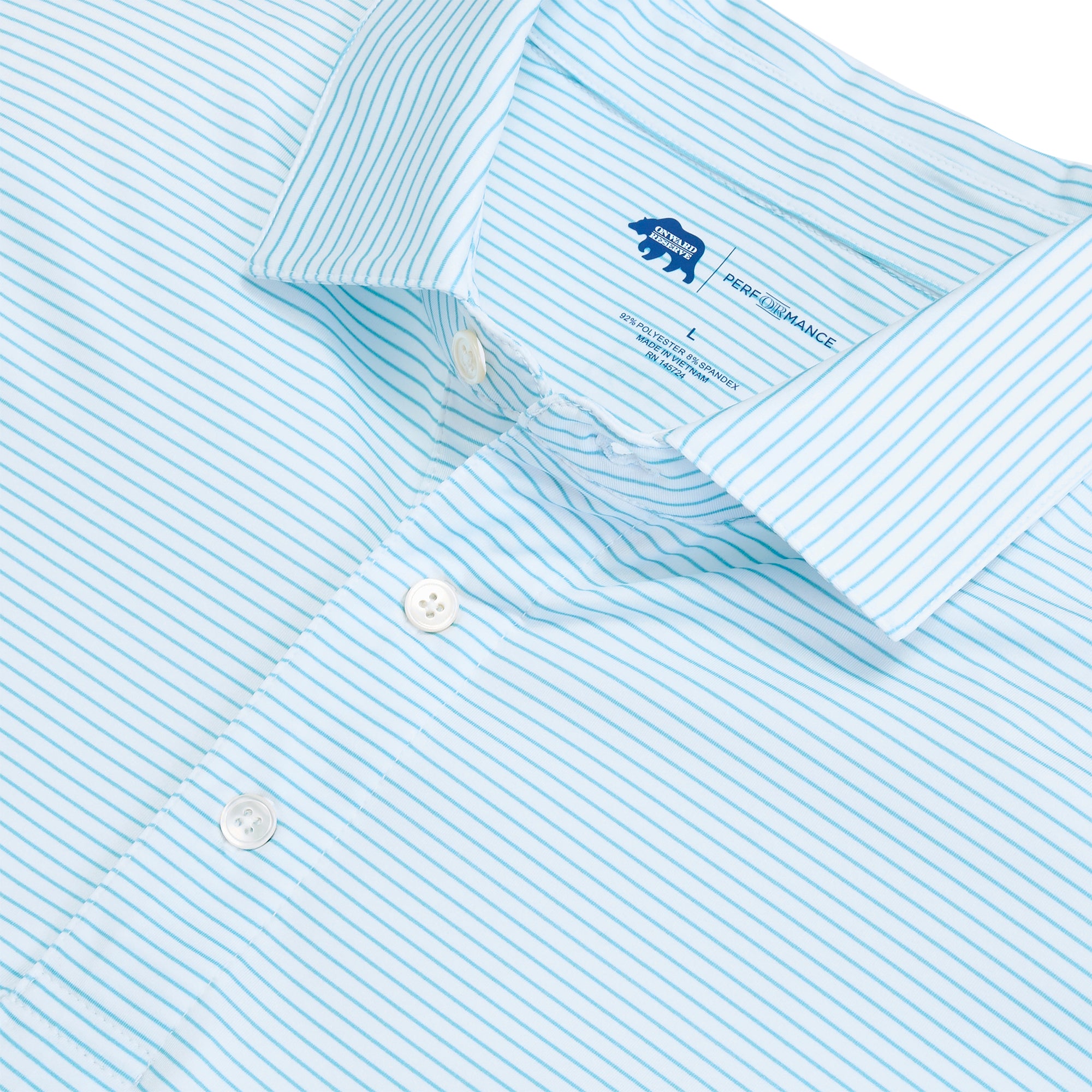 Birdie Stripe Performance Polo Shirt for Men - Breathable, Moisture-Wicking Golf & Tennis Shirt in Cabana Blue - Perfect for Sports, Workouts, and Casual Wear